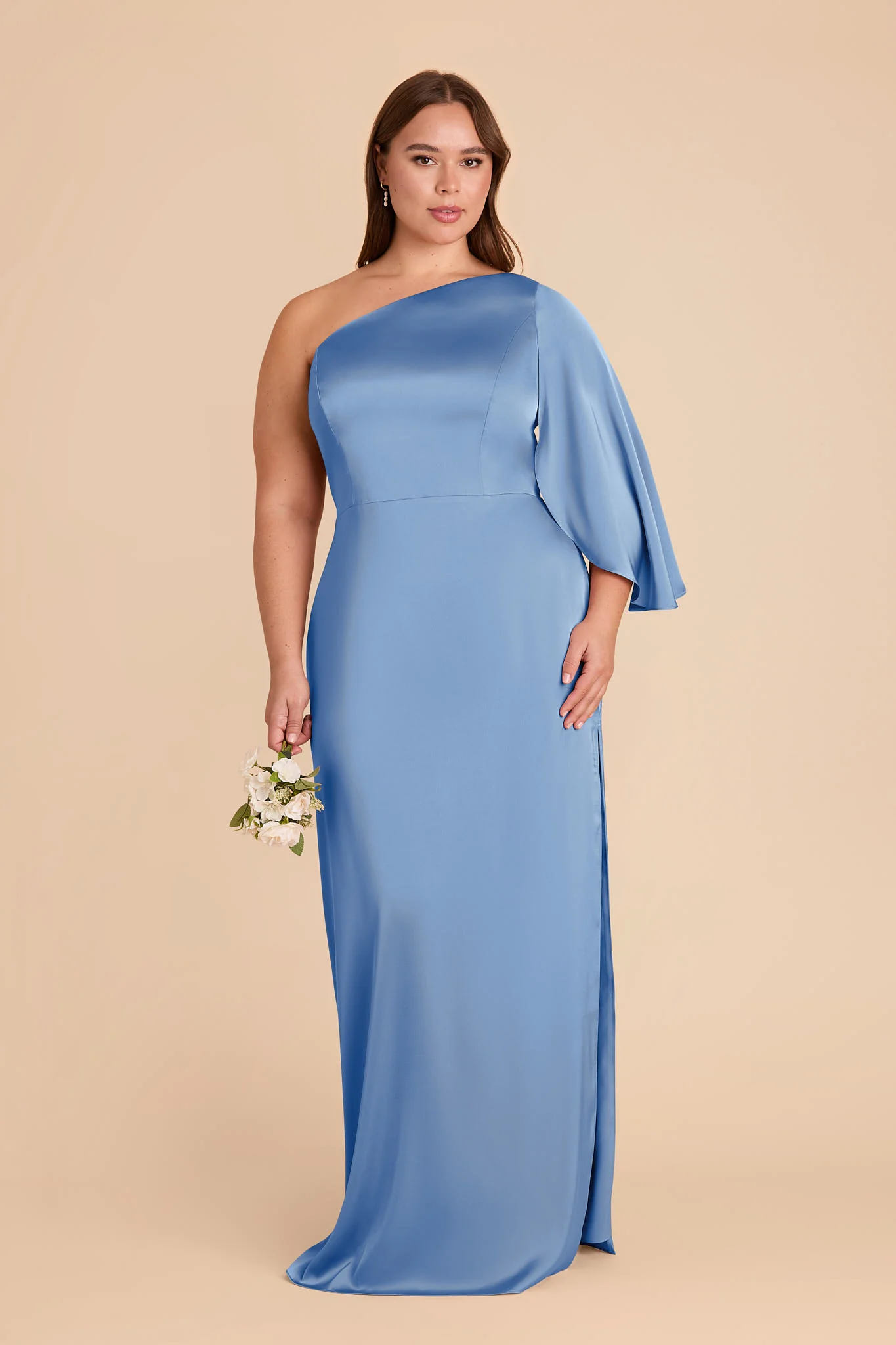 Christine Matte Satin Dress - Bluebell - Image 2