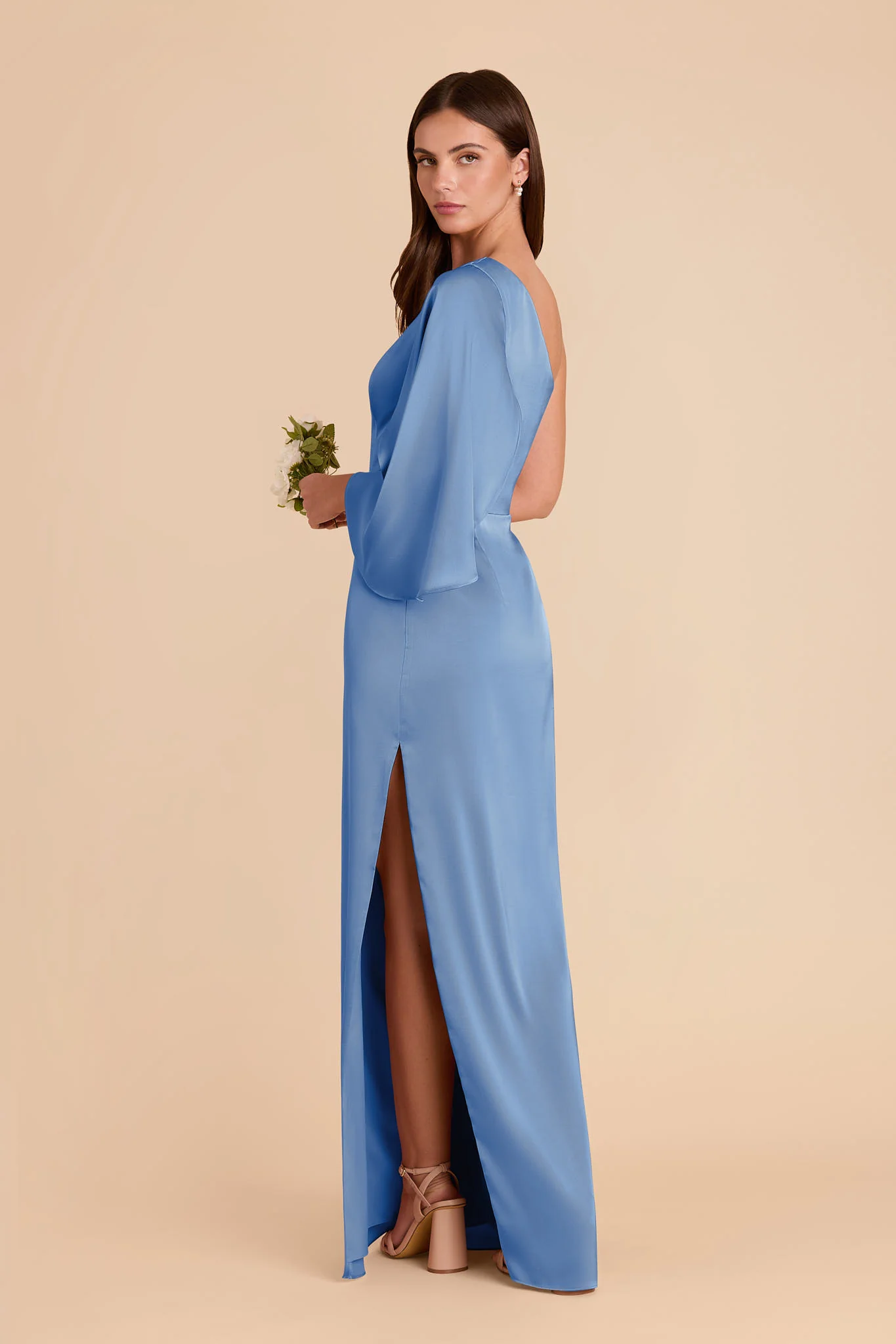 Christine Matte Satin Dress - Bluebell - Image 4