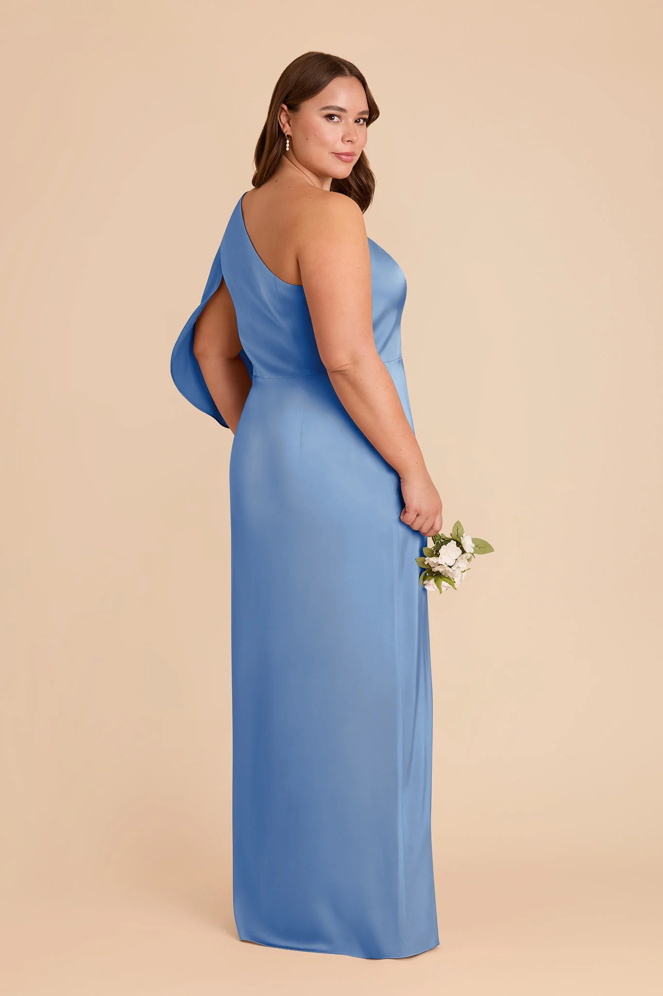 Christine Matte Satin Dress - Bluebell - Image 7