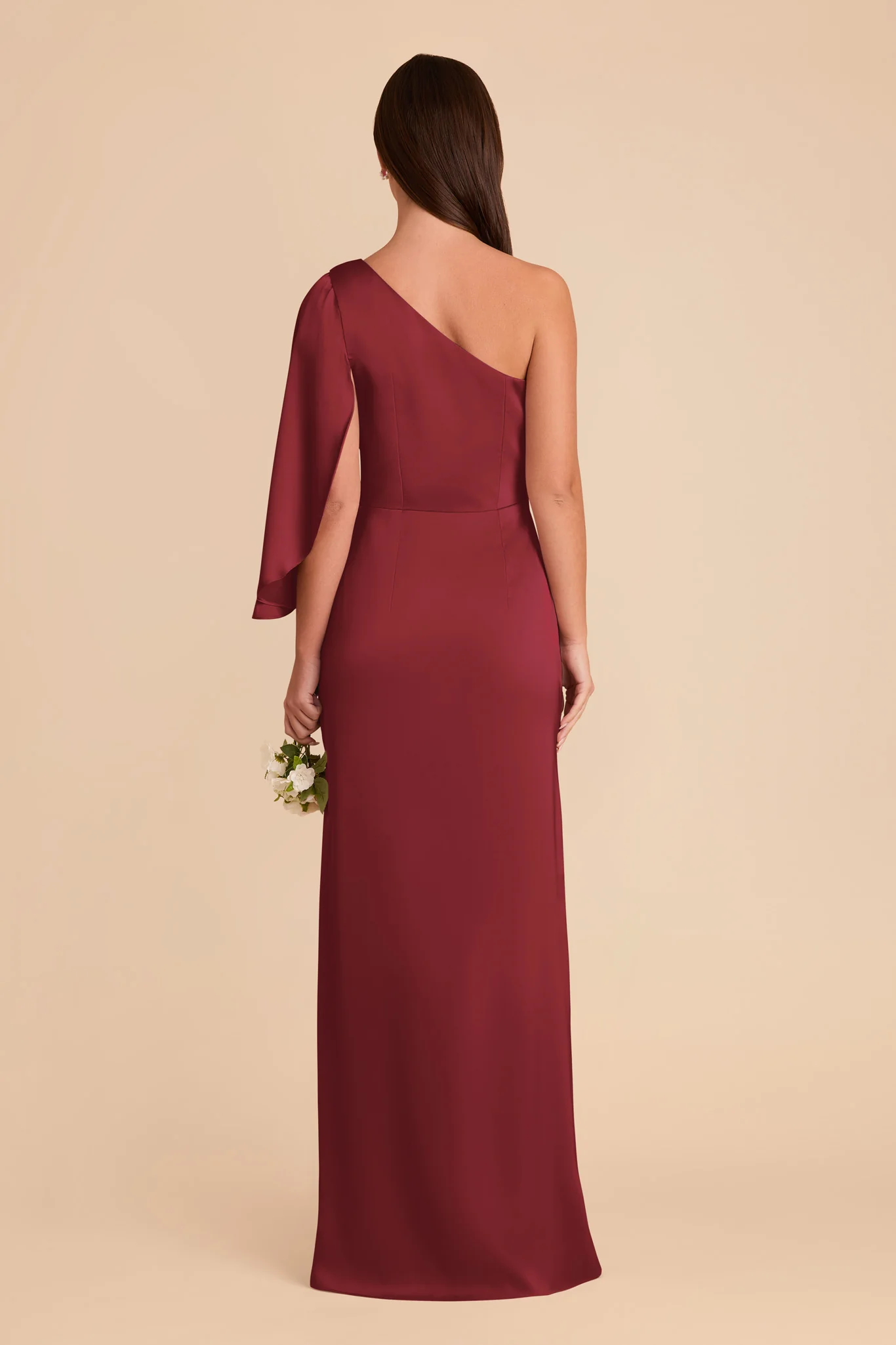 Christine Matte Satin Dress - Burgundy - Image 6