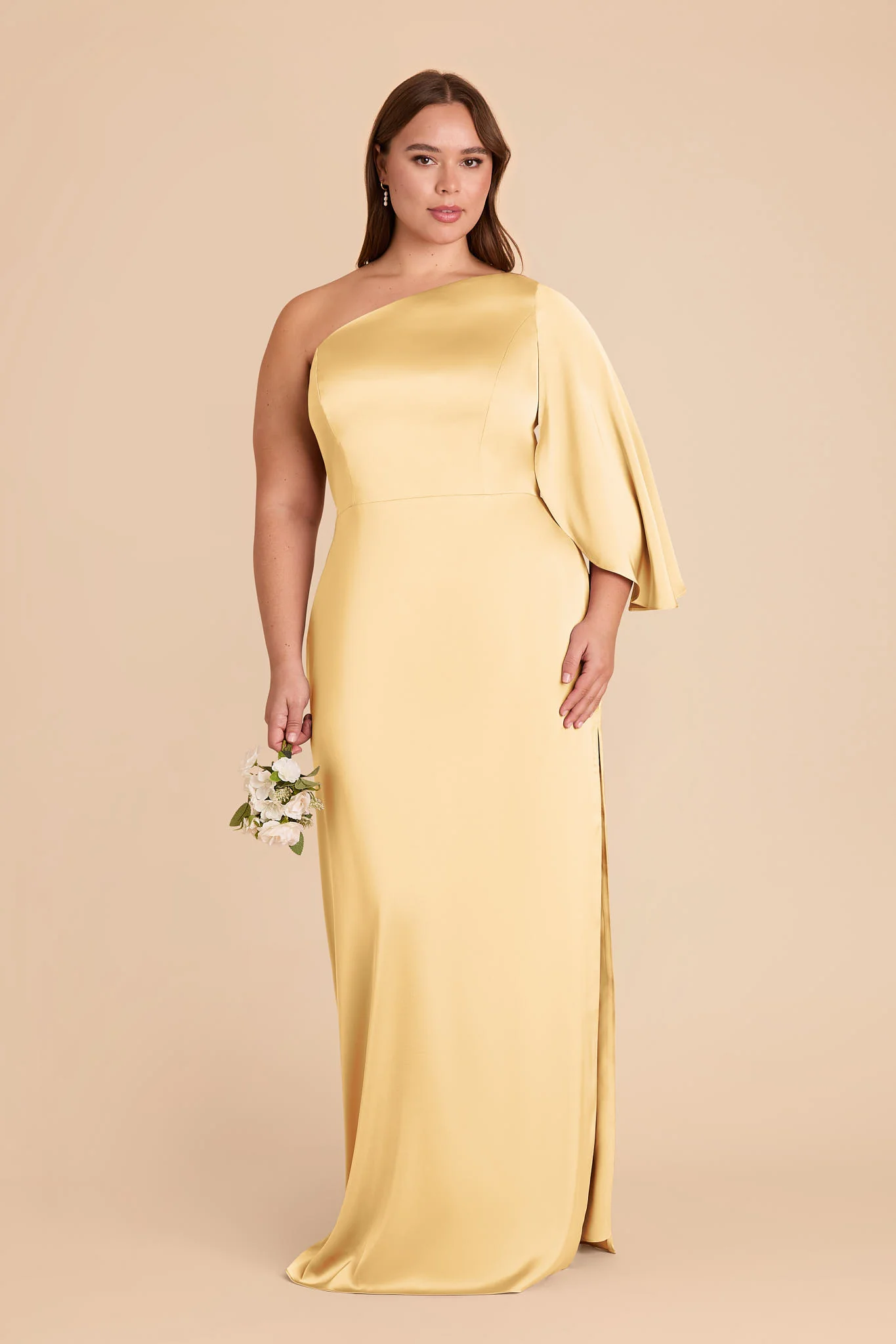 Christine Matte Satin Dress - Butter - Image 2