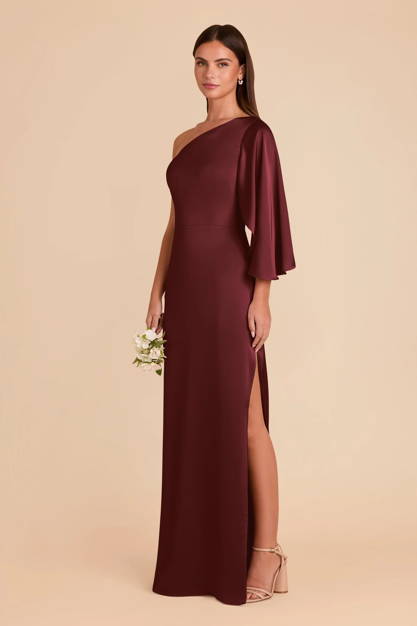 Christine Matte Satin Dress - Cabernet - Image 4