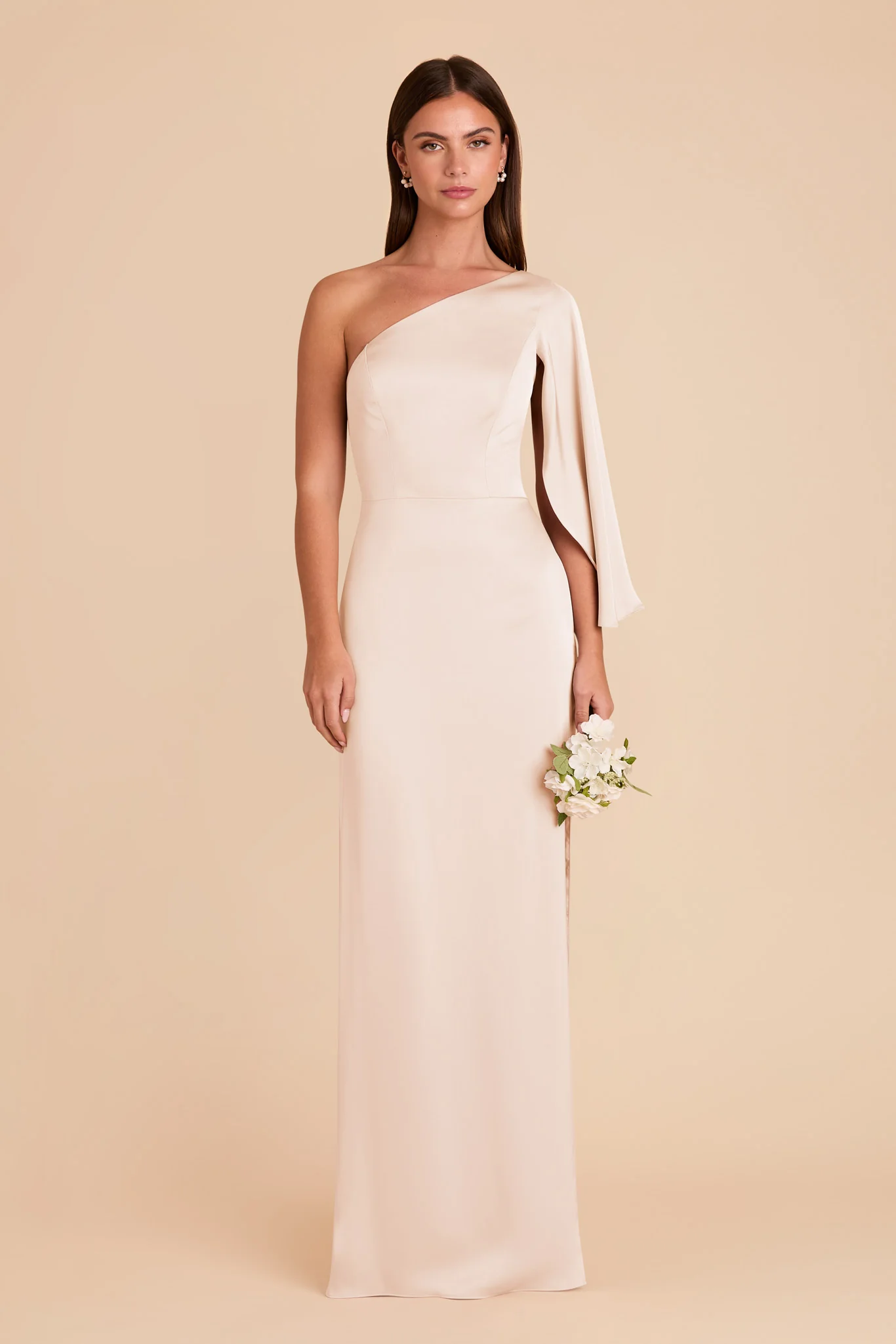 Christine Matte Satin Dress - Champagne - Image 3