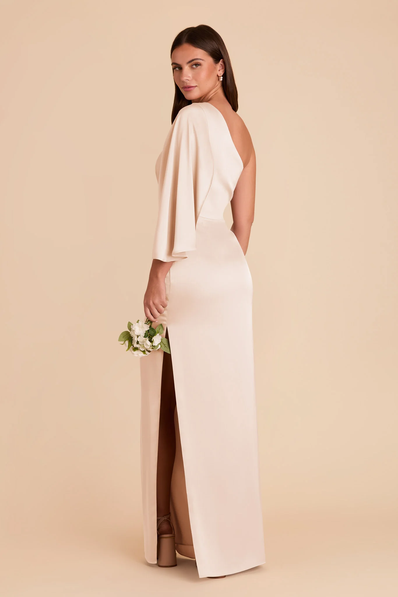 Christine Matte Satin Dress - Champagne - Image 5