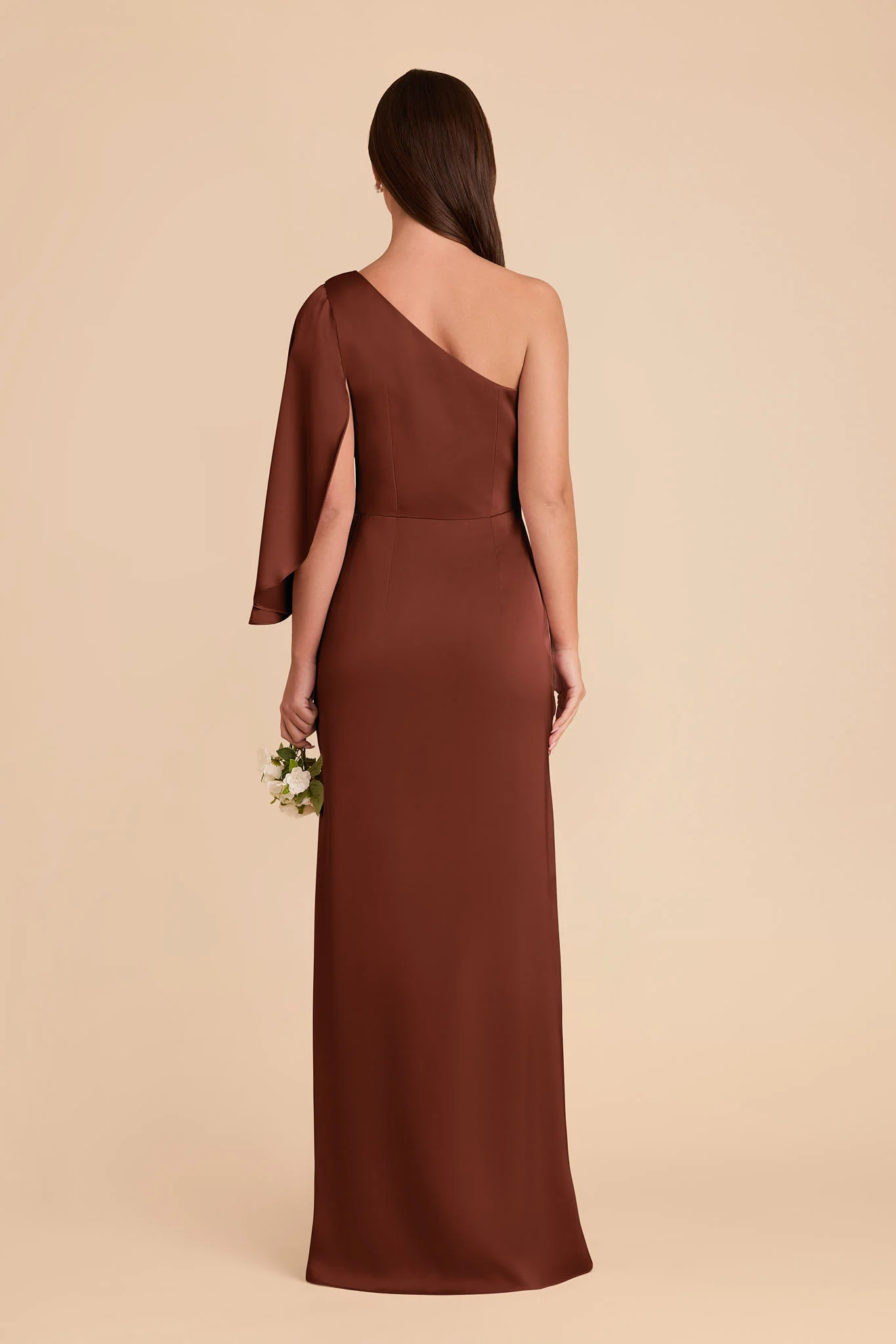 Christine Matte Satin Dress - Cognac - Image 5
