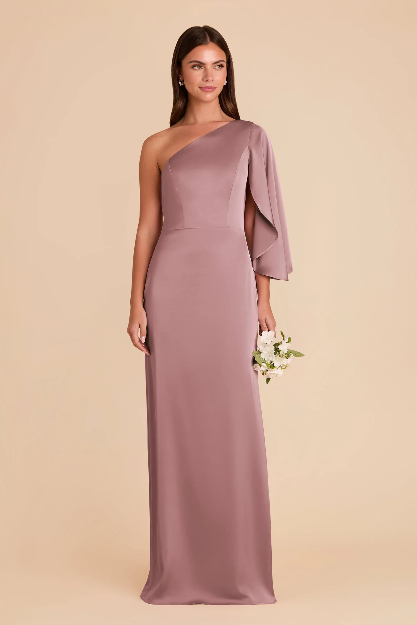 Christine Matte Satin Dress - Dark Mauve - Image 3