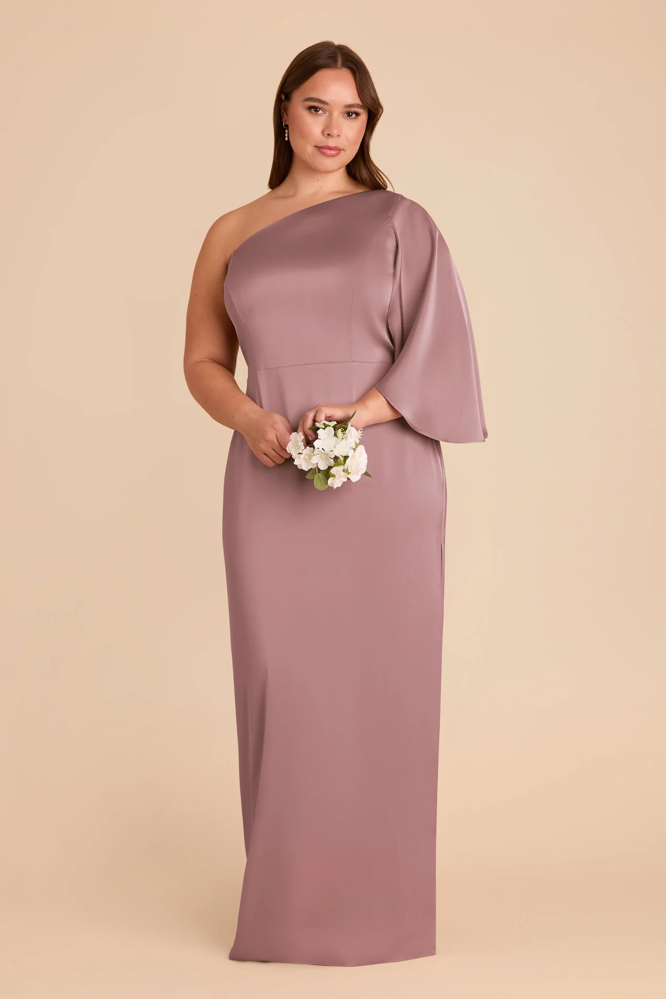 Christine Matte Satin Dress - Dark Mauve - Image 7