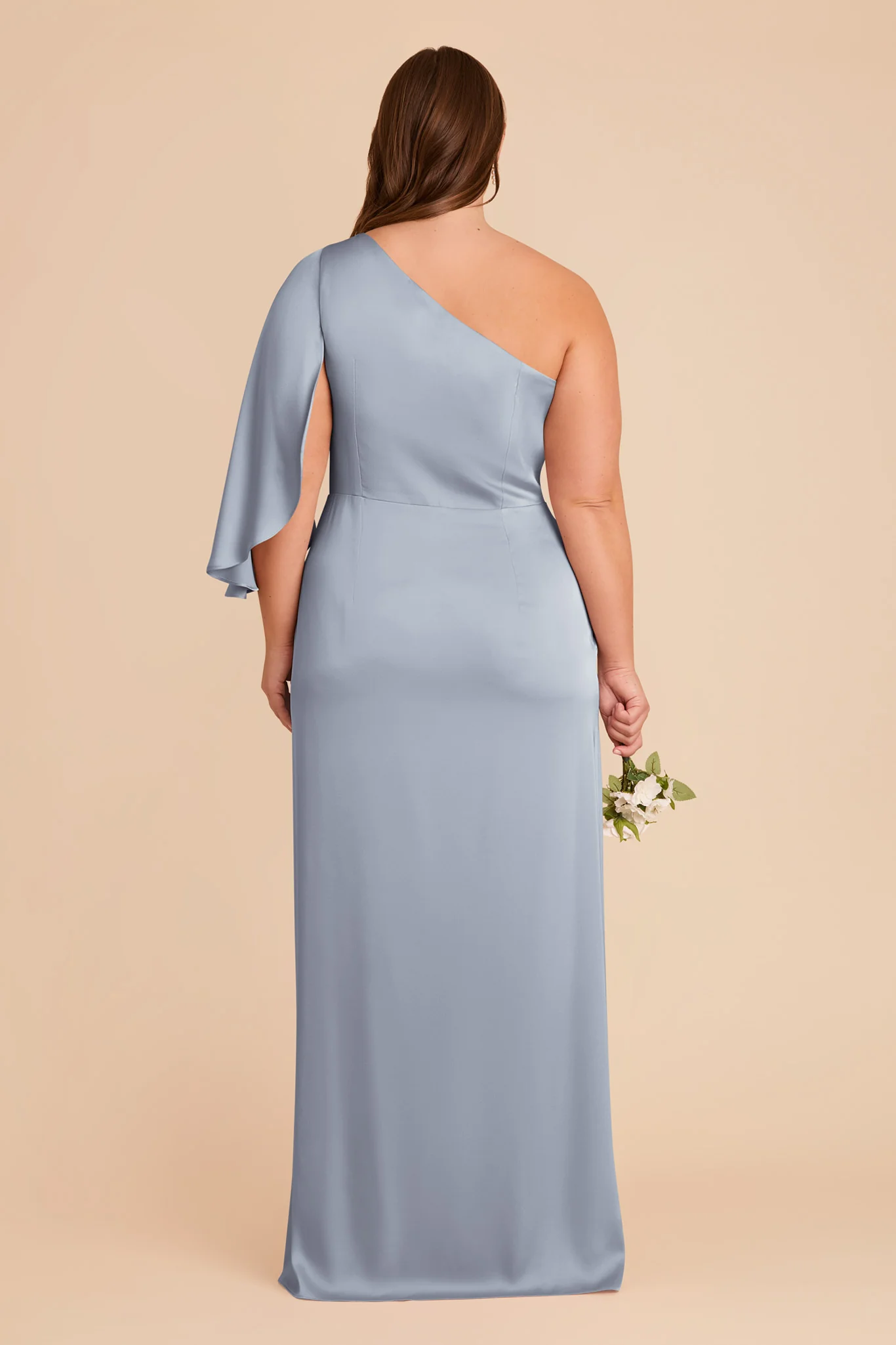 Christine Matte Satin Dress - Dusty Blue - Image 11