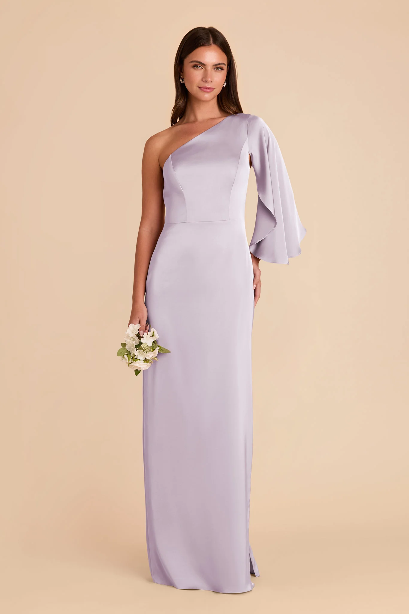 Christine Matte Satin Dress - Dusty Lilac - Image 3
