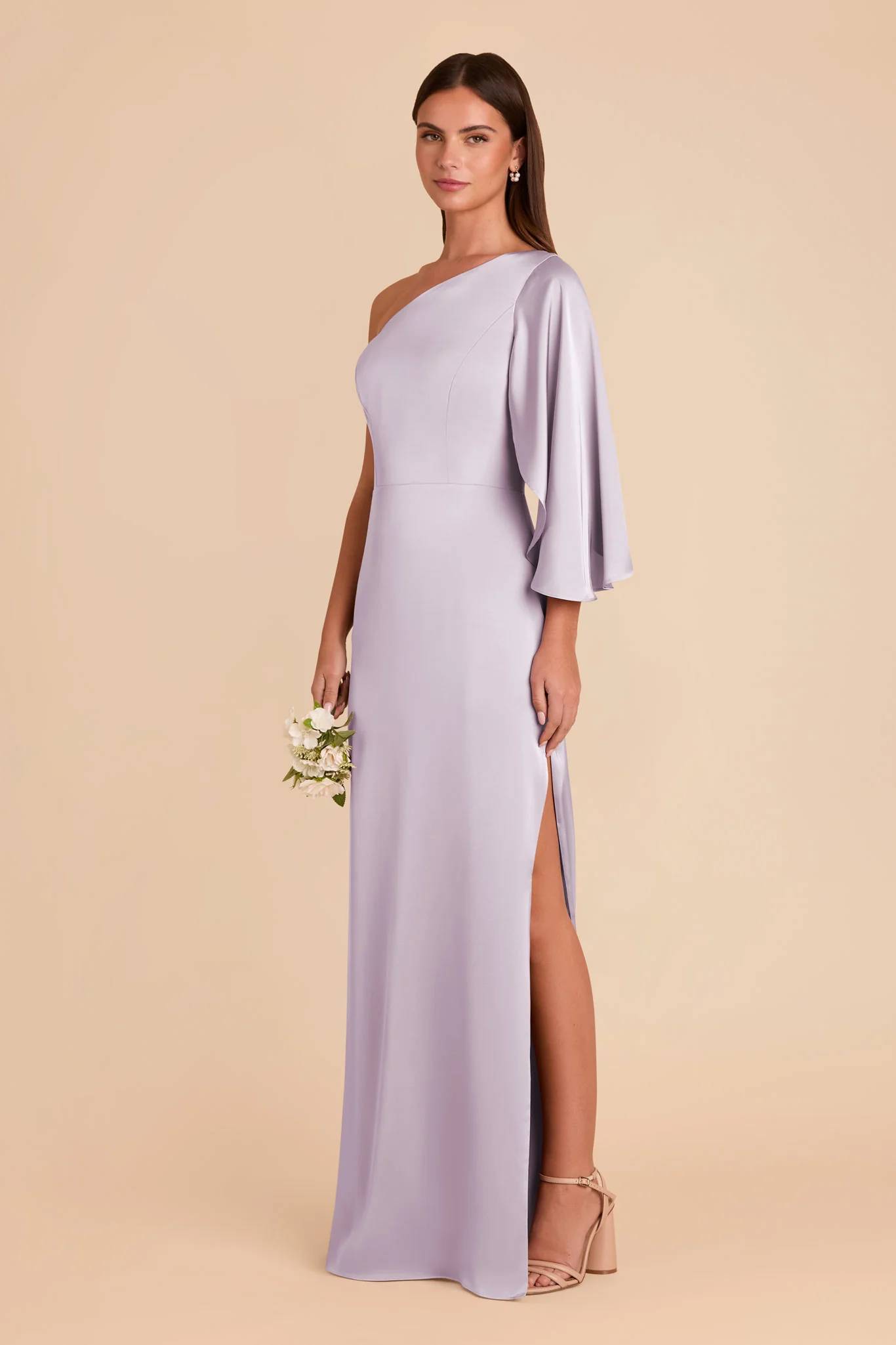 Christine Matte Satin Dress - Dusty Lilac - Image 4