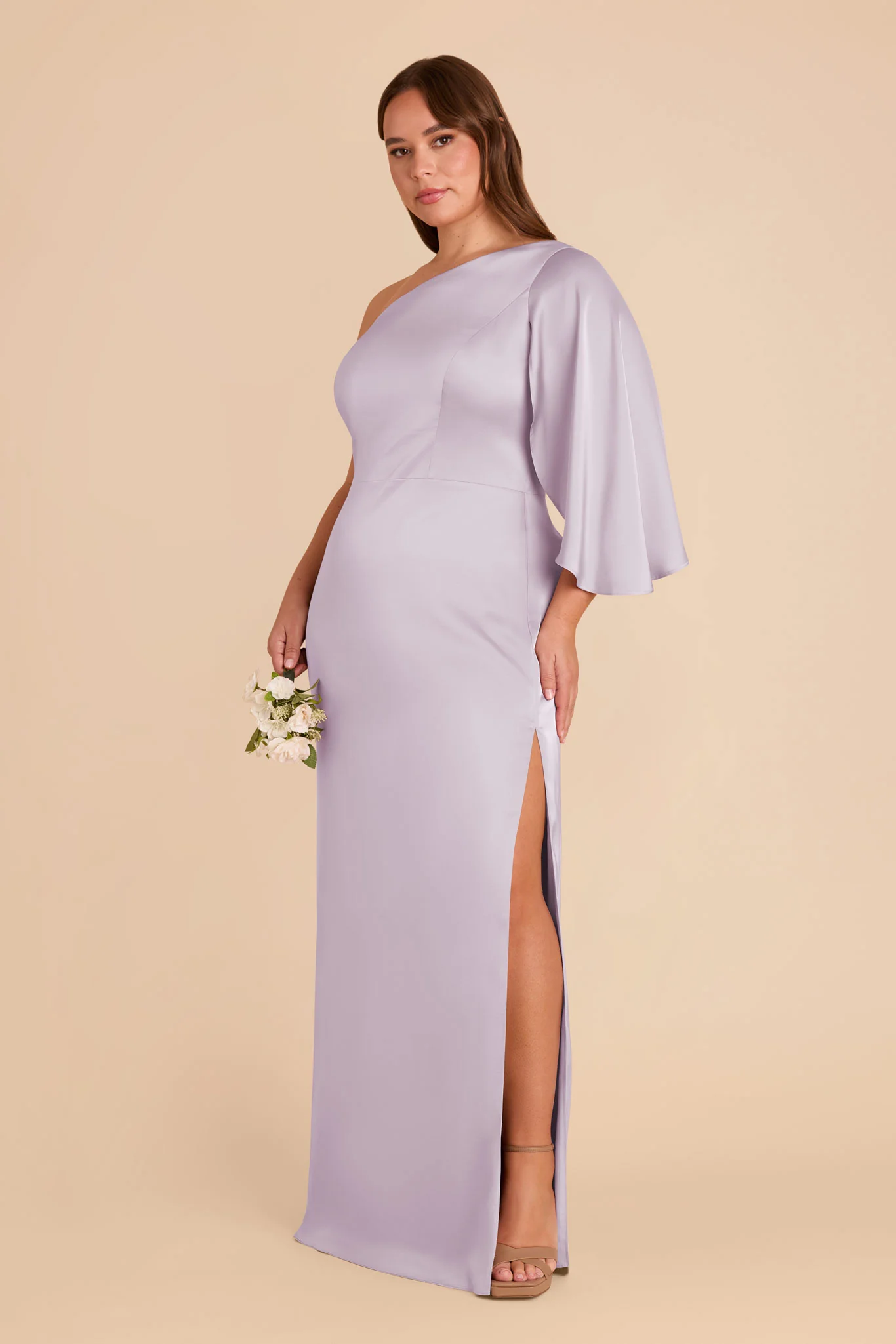 Christine Matte Satin Dress - Dusty Lilac - Image 8