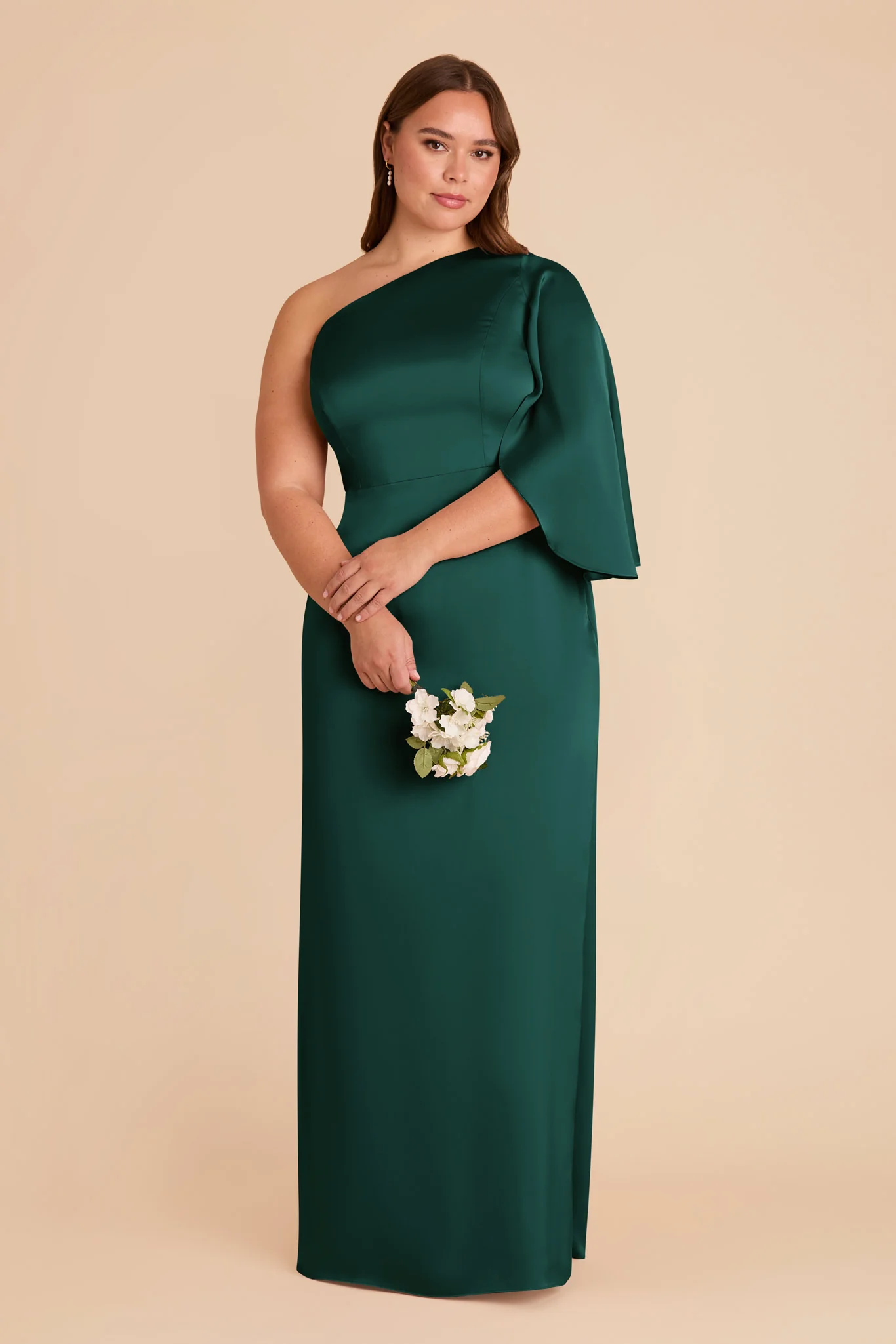 Christine Matte Satin Dress - Emerald - Image 2