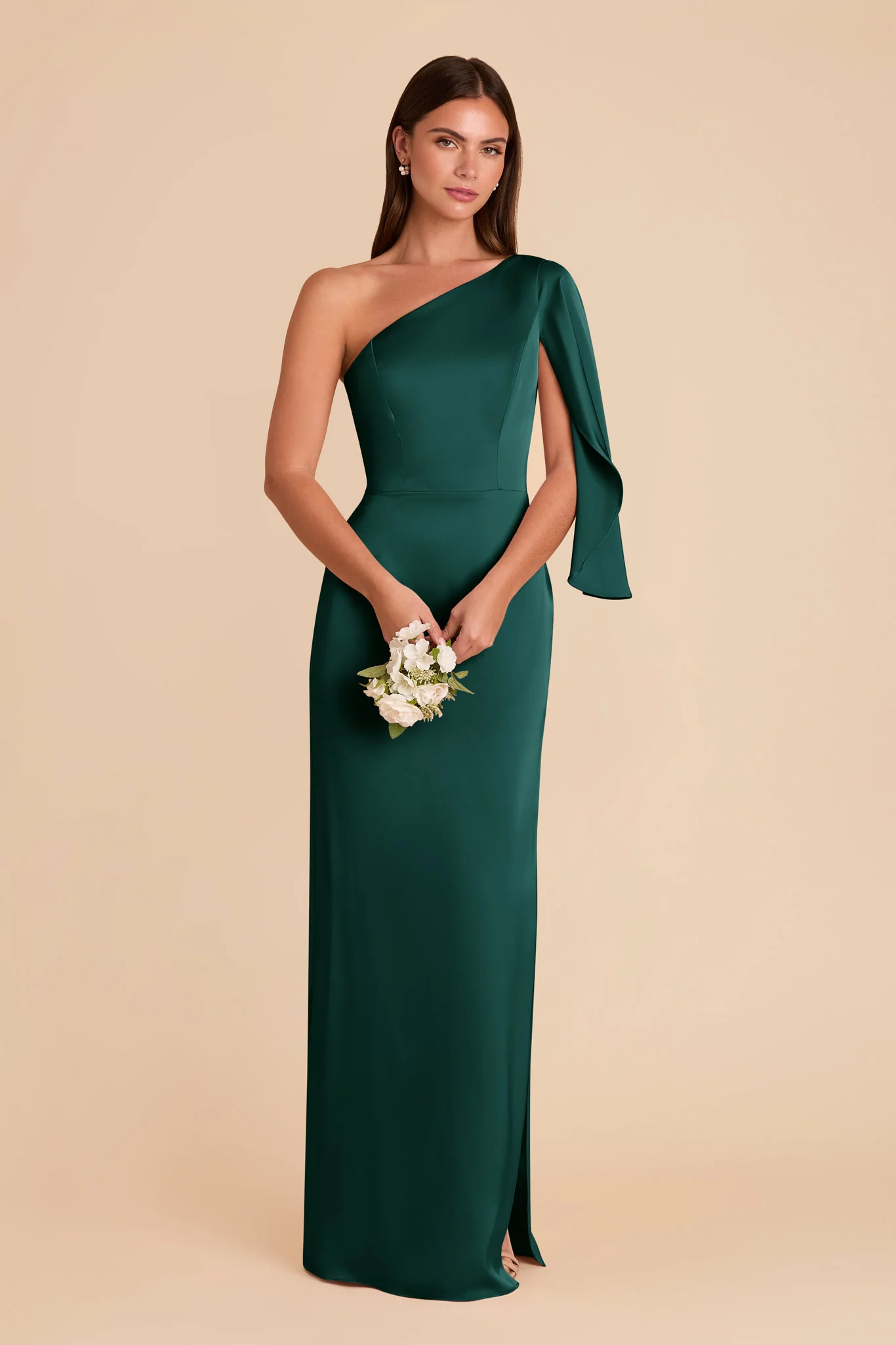 Christine Matte Satin Dress - Emerald - Image 3