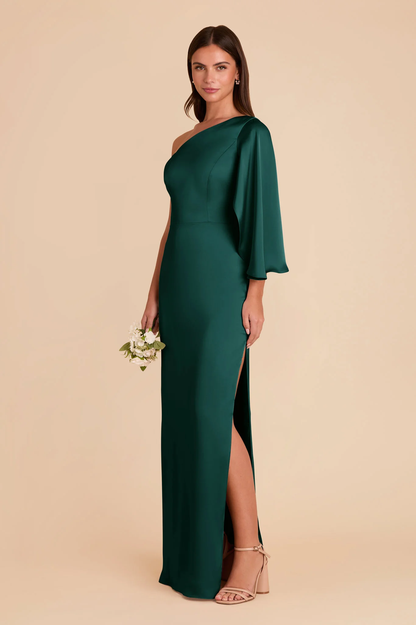 Christine Matte Satin Dress - Emerald - Image 4