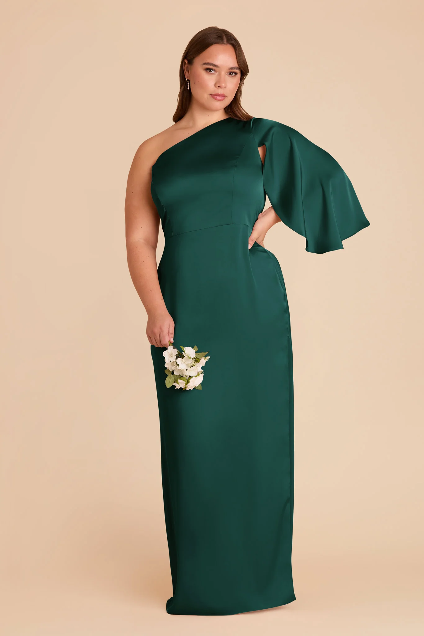 Christine Matte Satin Dress - Emerald - Image 7