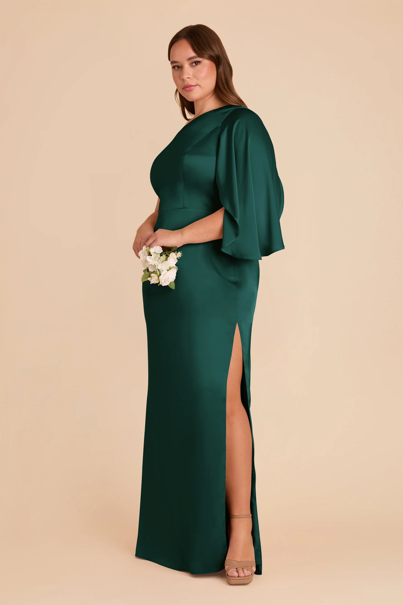 Christine Matte Satin Dress - Emerald - Image 9