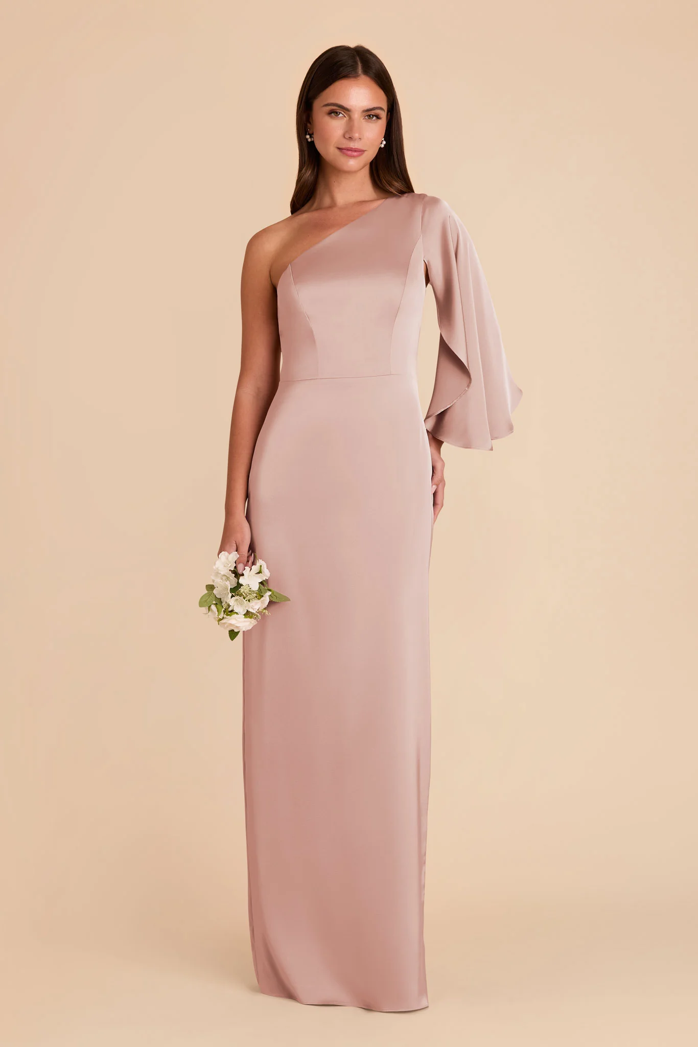 Christine Matte Satin Dress - English Rose - Image 3