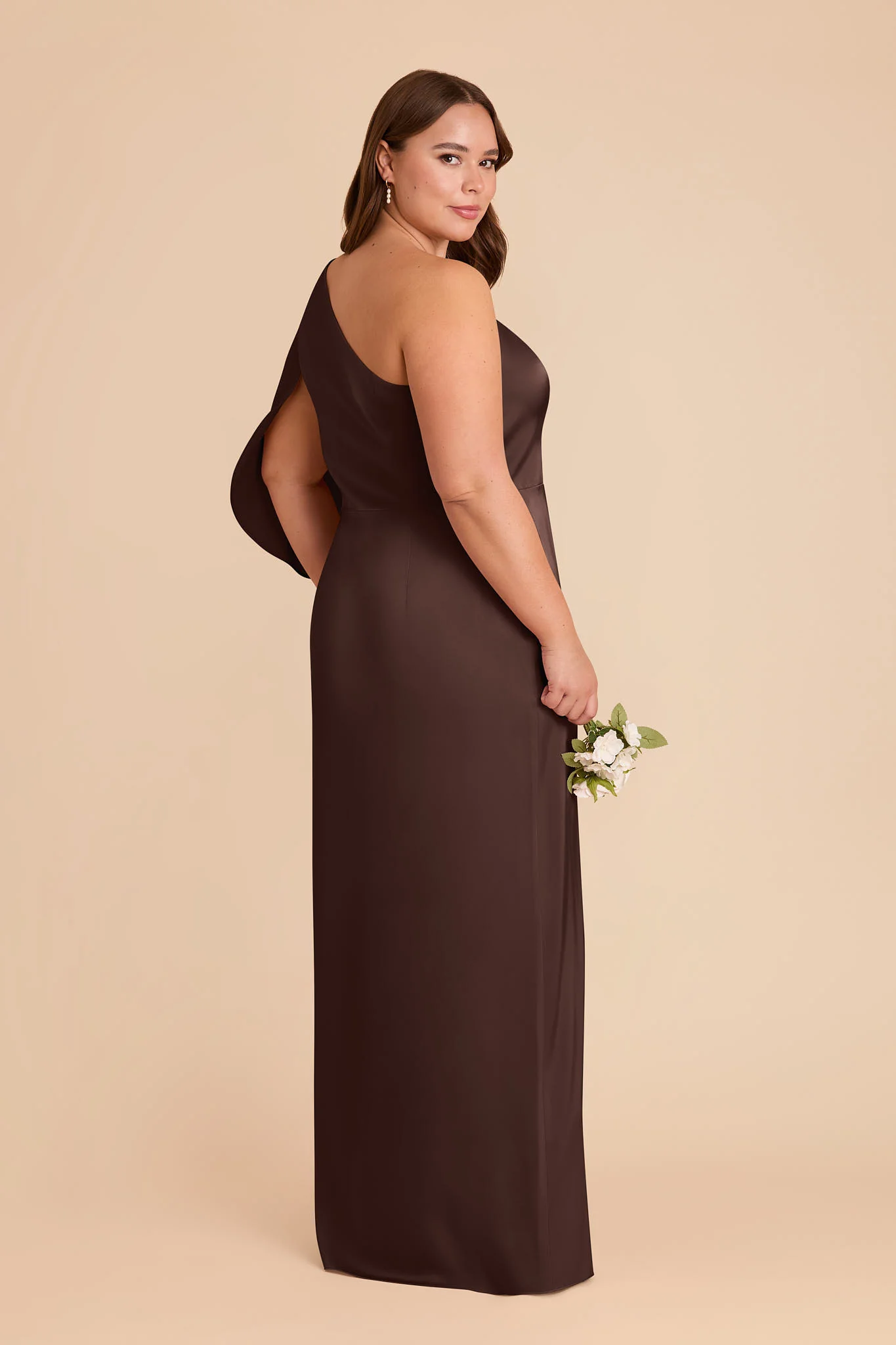 Christine Matte Satin Dress - Espresso - Image 7