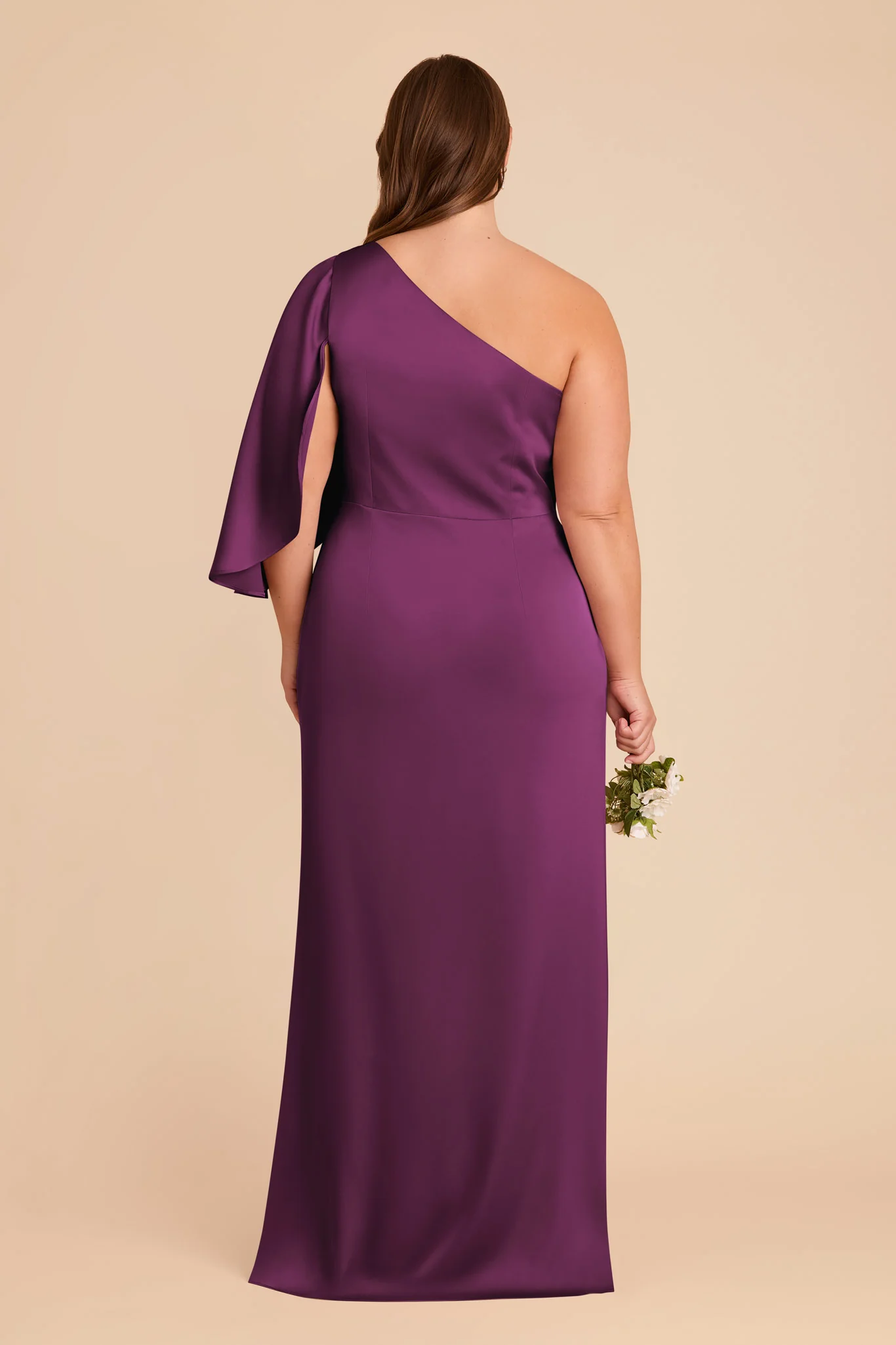 Christine Matte Satin Dress - Fig - Image 10