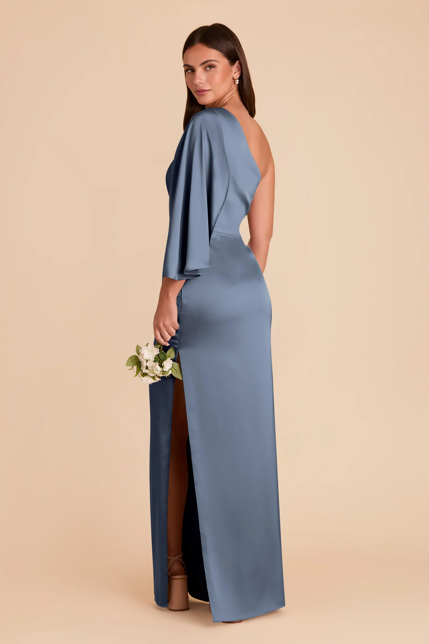 Christine Matte Satin Dress - French Blue - Image 5