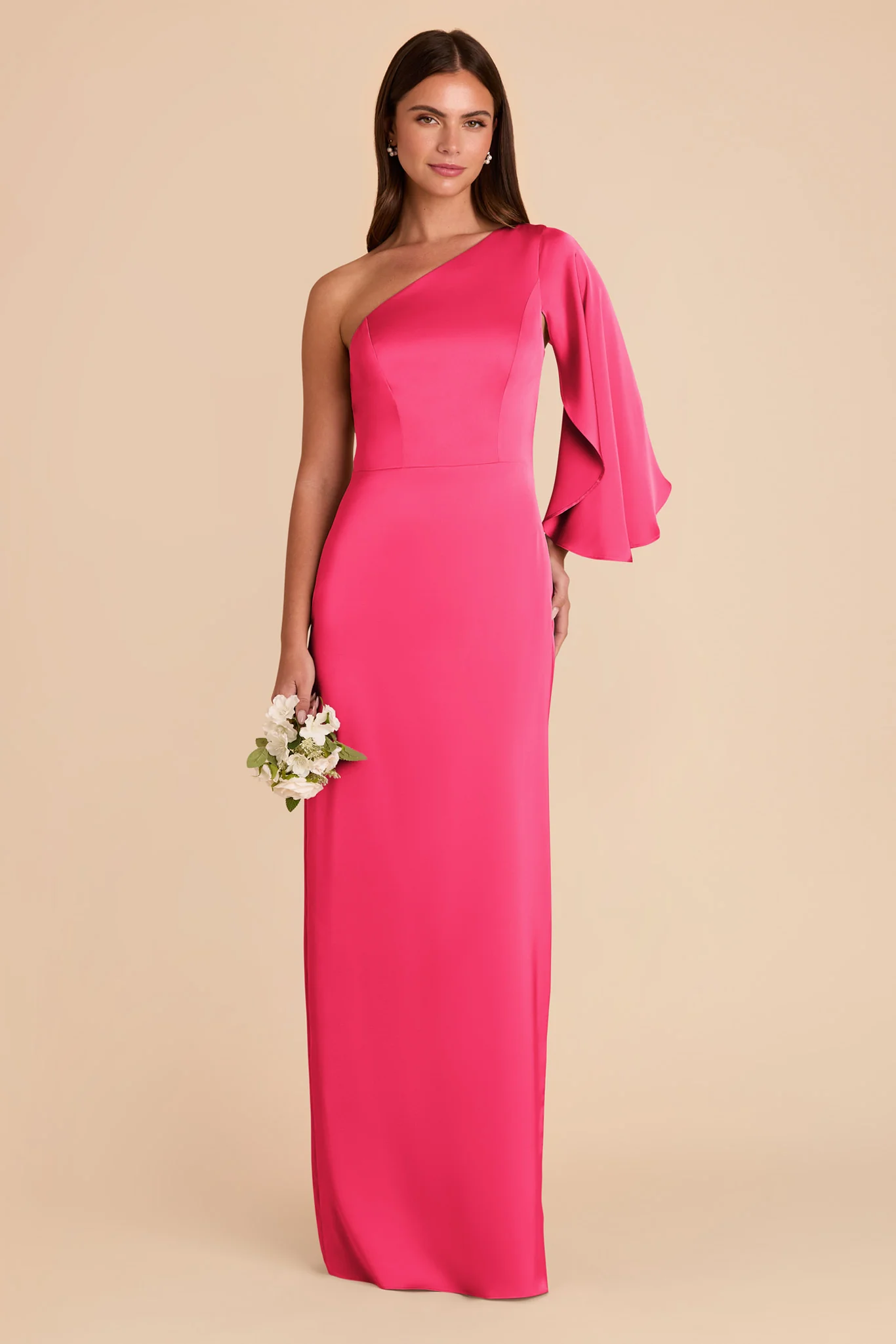 Christine Matte Satin Dress - Fuchsia