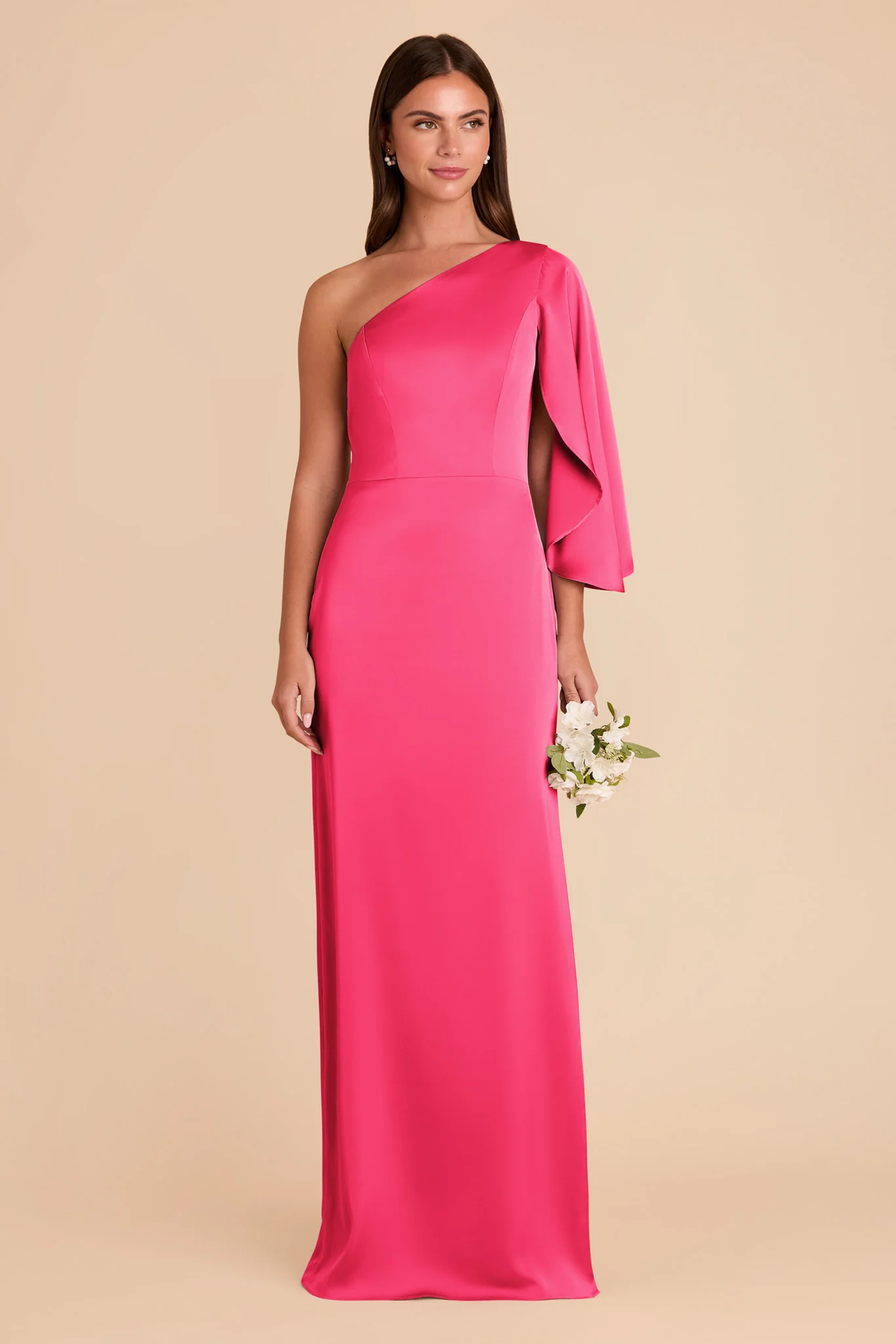 Christine Matte Satin Dress - Fuchsia - Image 3