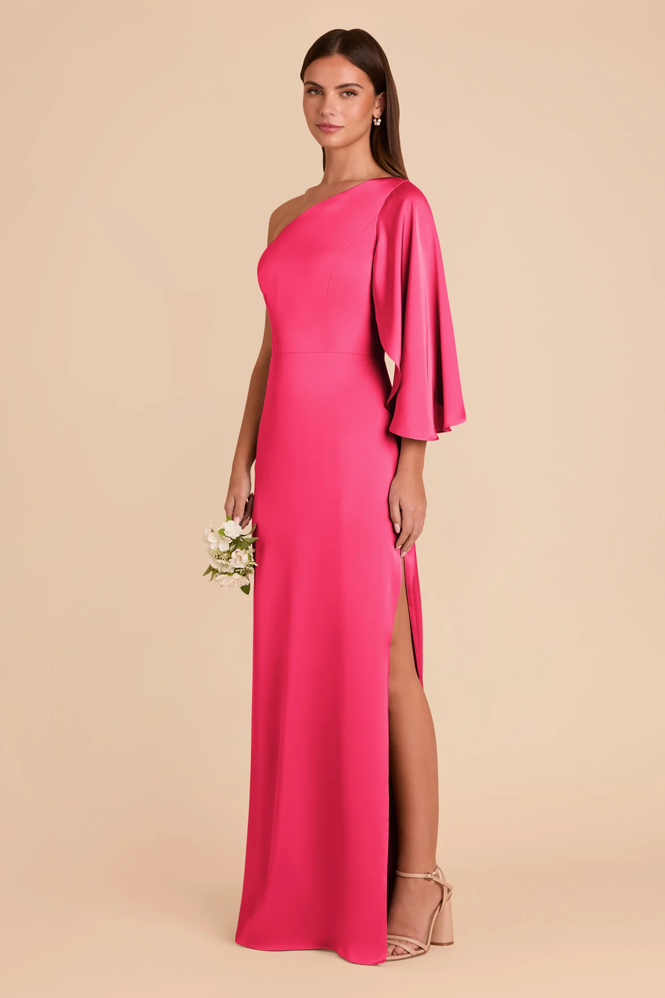 Christine Matte Satin Dress - Fuchsia - Image 4
