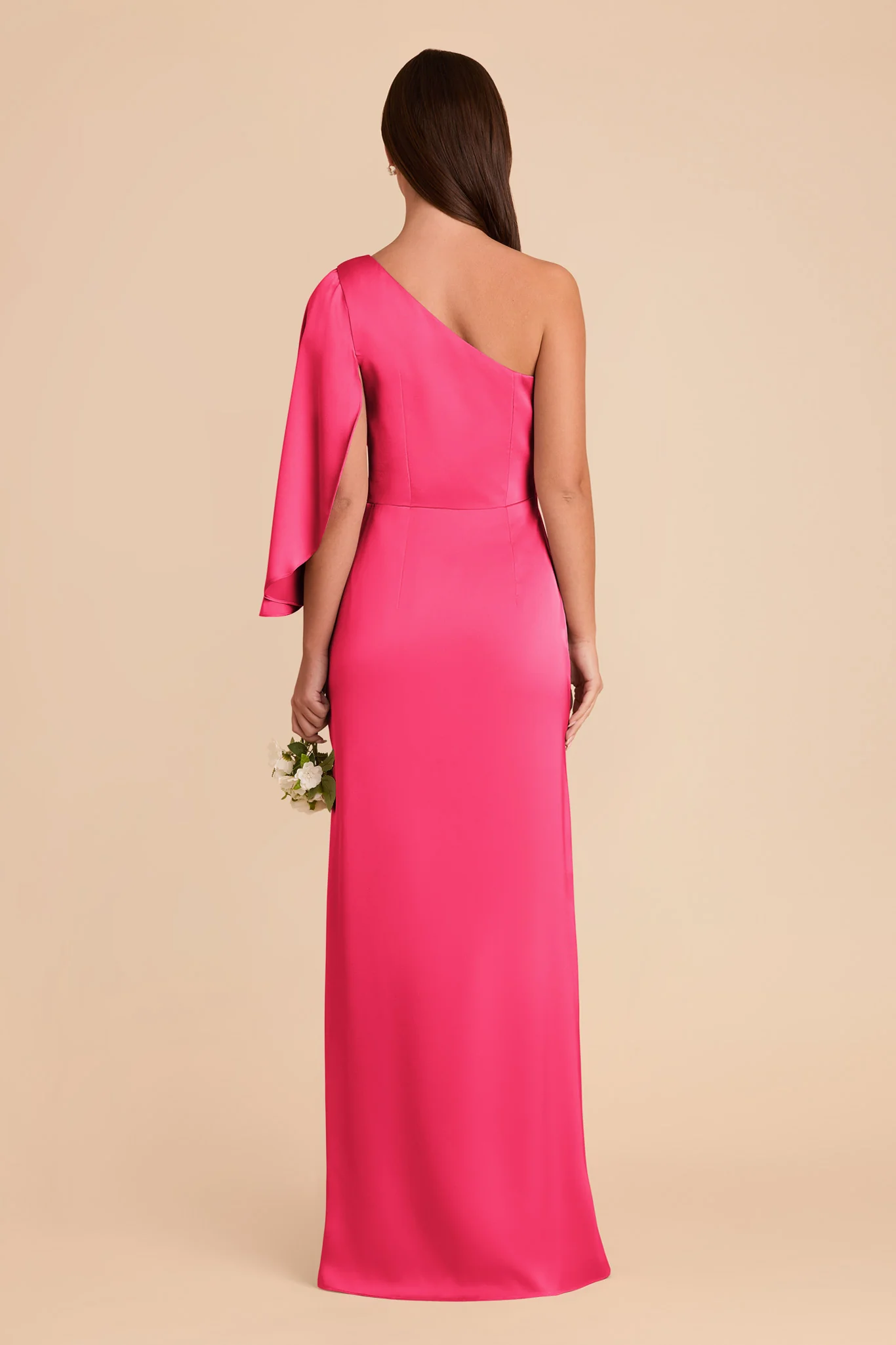 Christine Matte Satin Dress - Fuchsia - Image 6