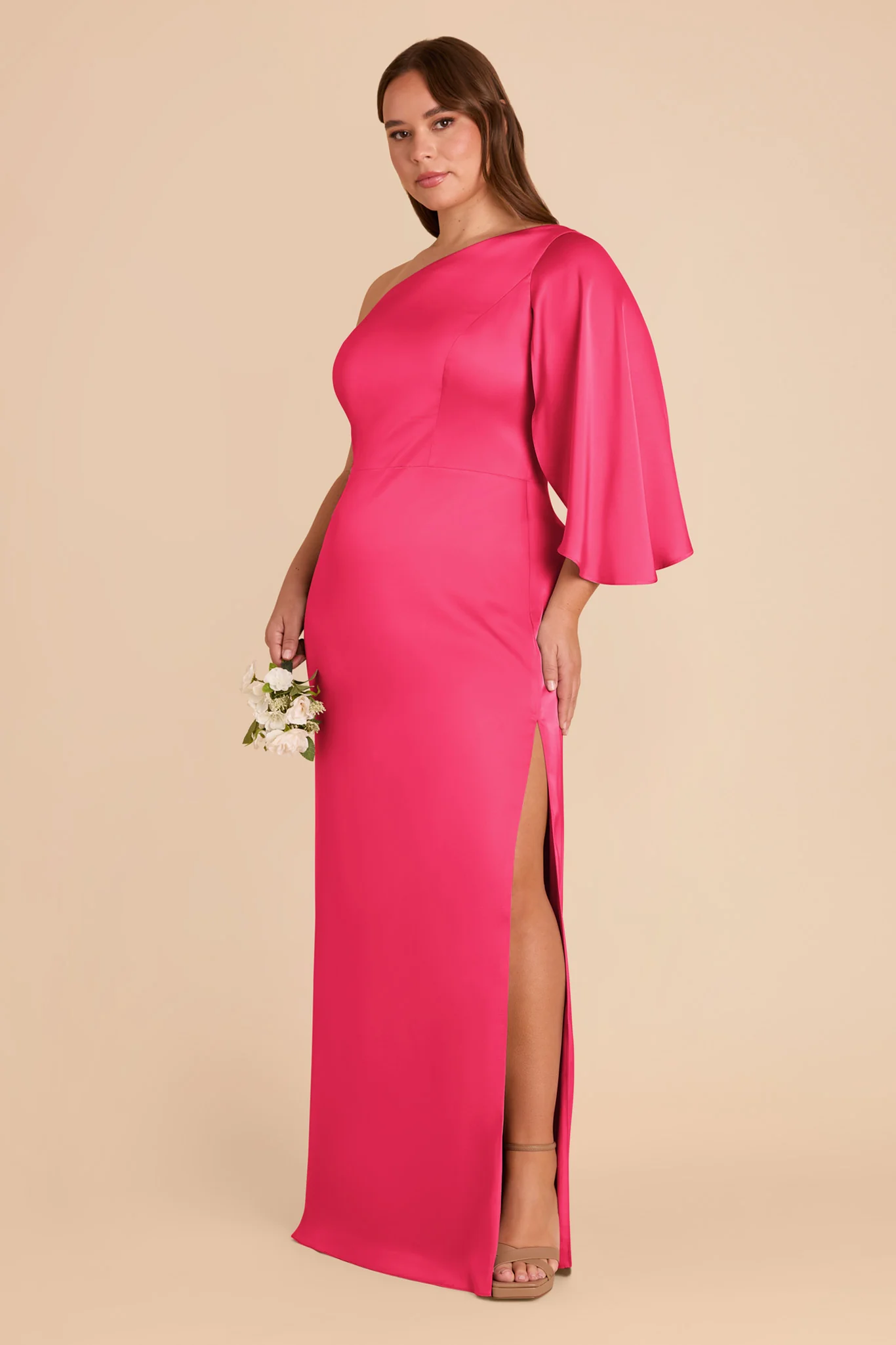 Christine Matte Satin Dress - Fuchsia - Image 8
