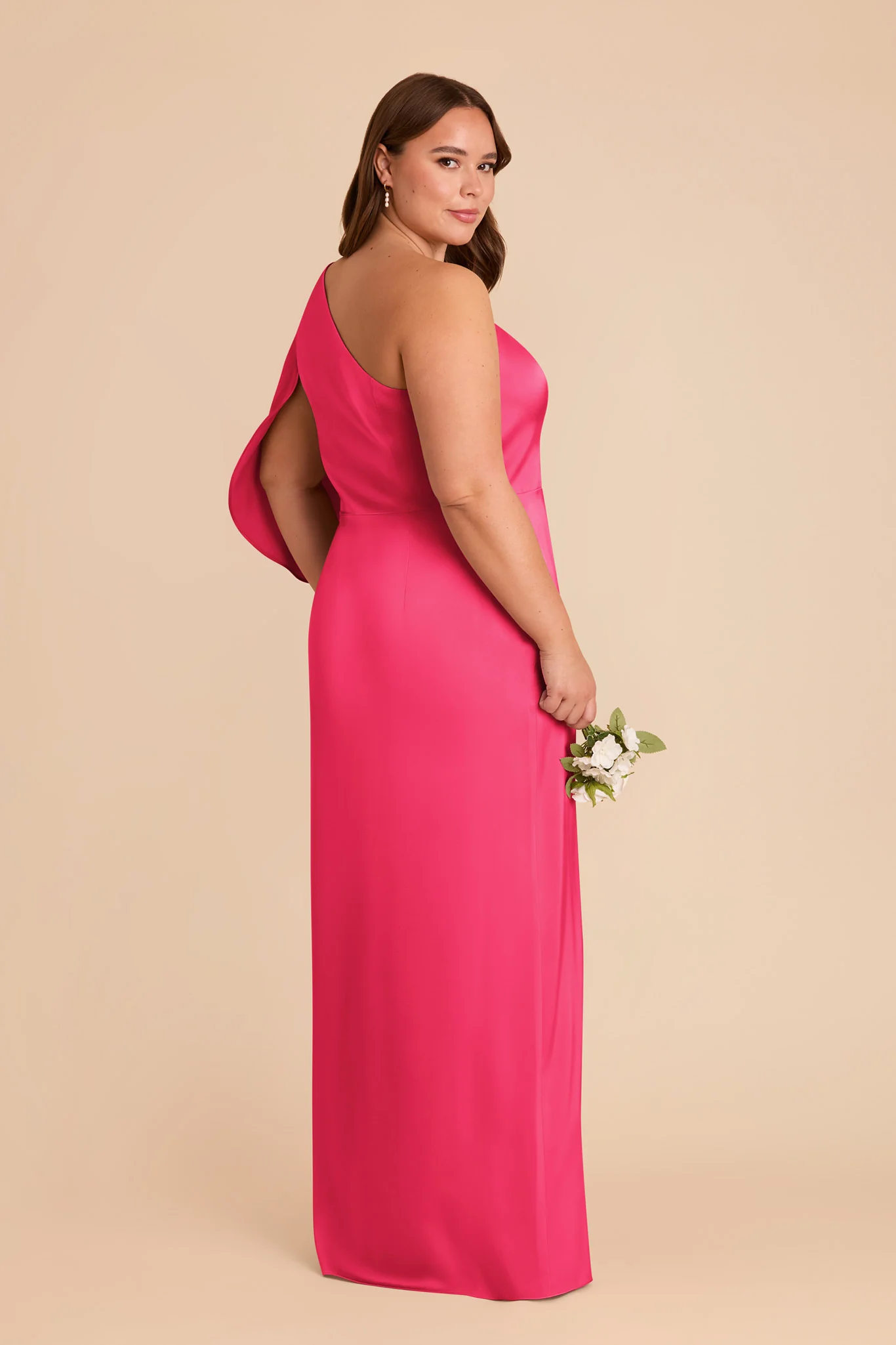 Christine Matte Satin Dress - Fuchsia - Image 9