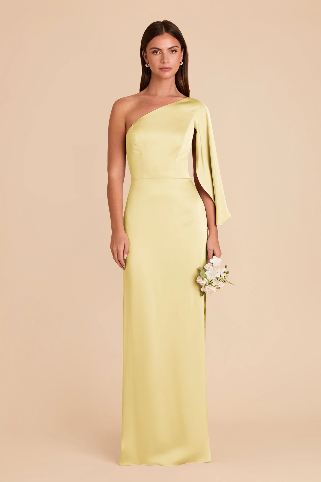 Christine Matte Satin Dress - Lemon Sorbet