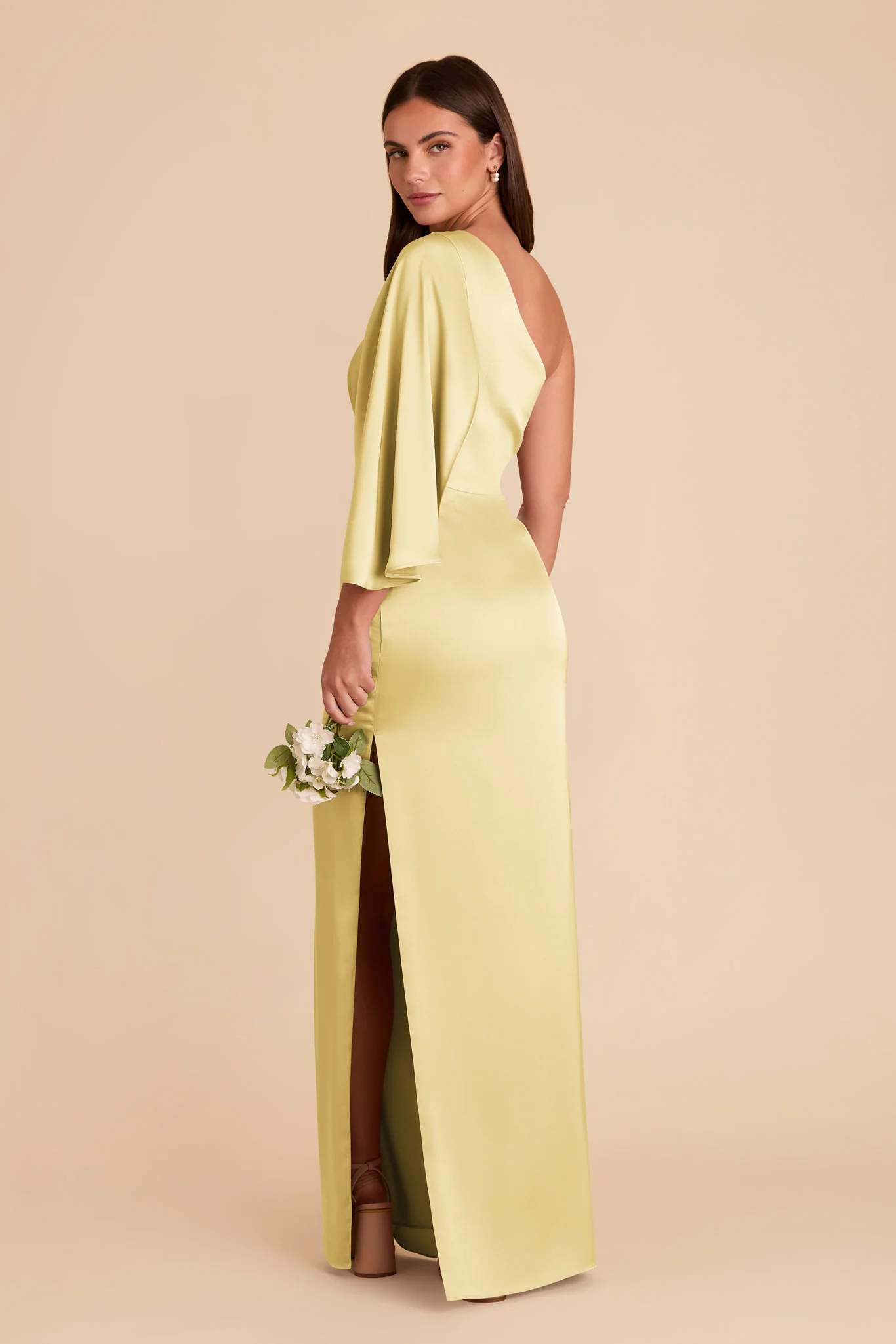 Christine Matte Satin Dress - Lemon Sorbet - Image 5