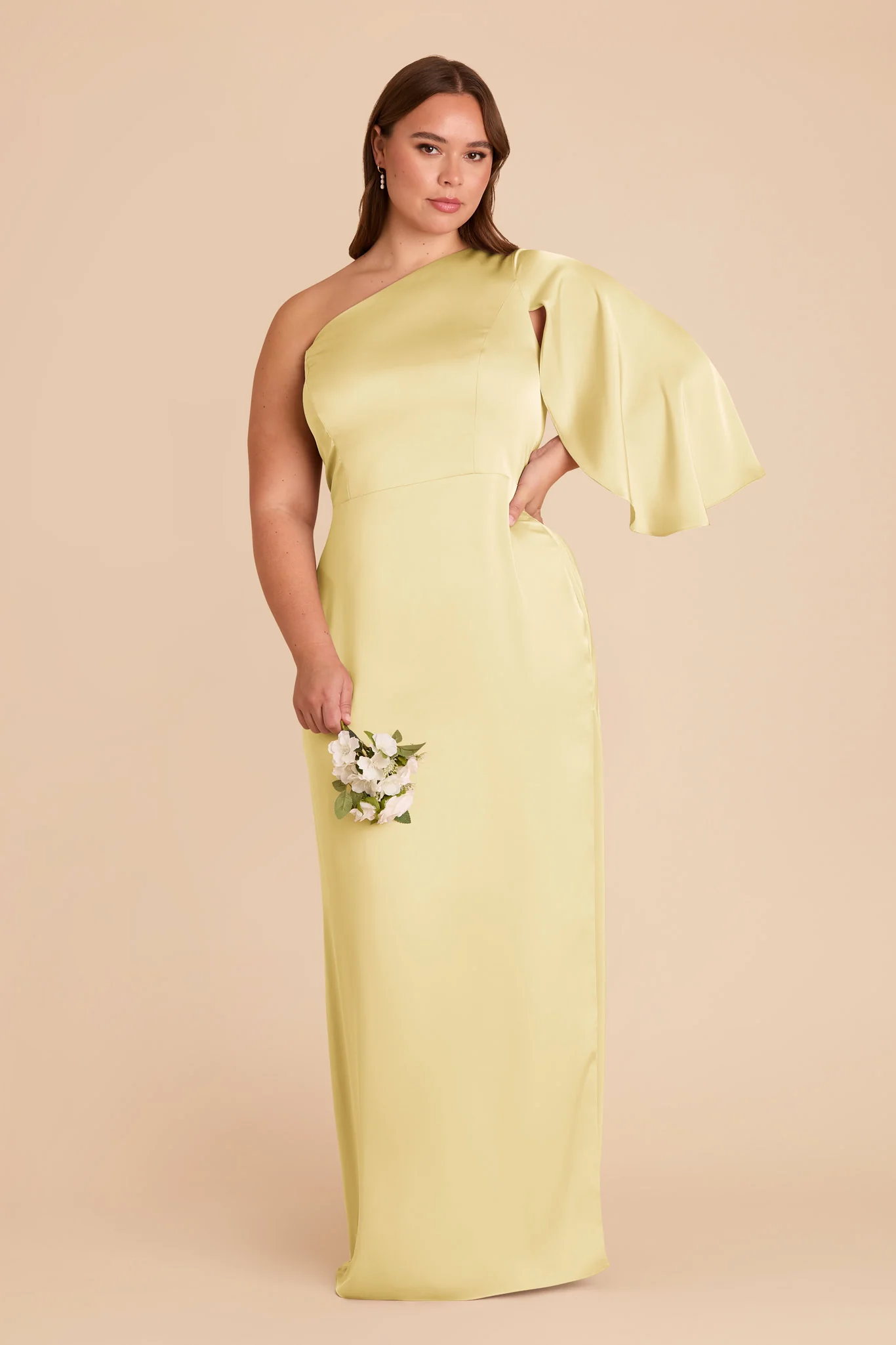 Christine Matte Satin Dress - Lemon Sorbet - Image 8