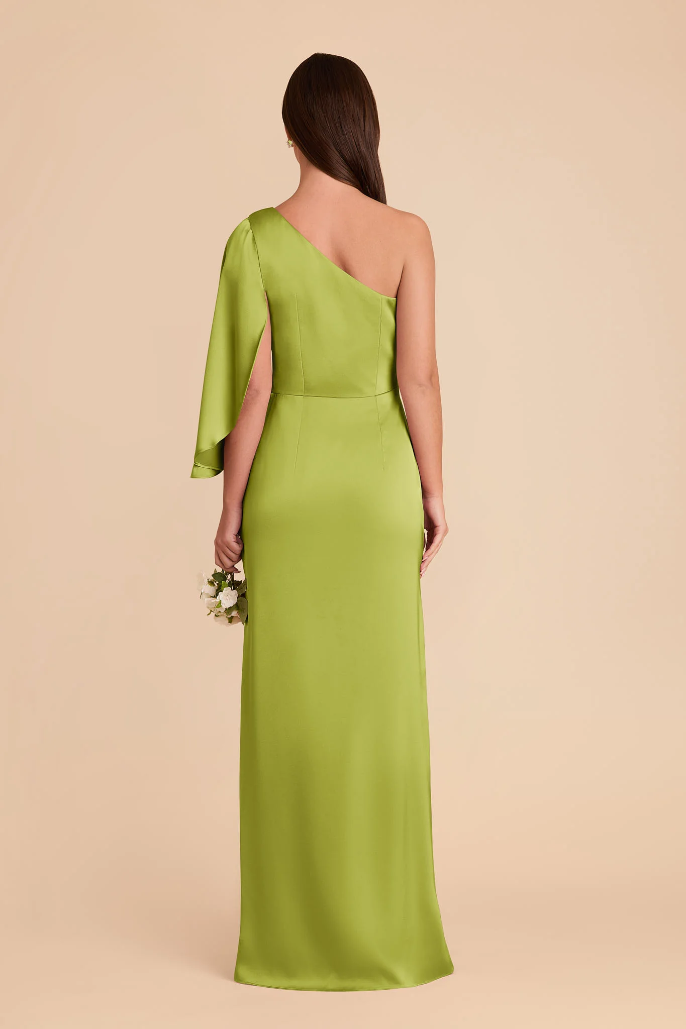 Christine Matte Satin Dress - Matcha - Image 5