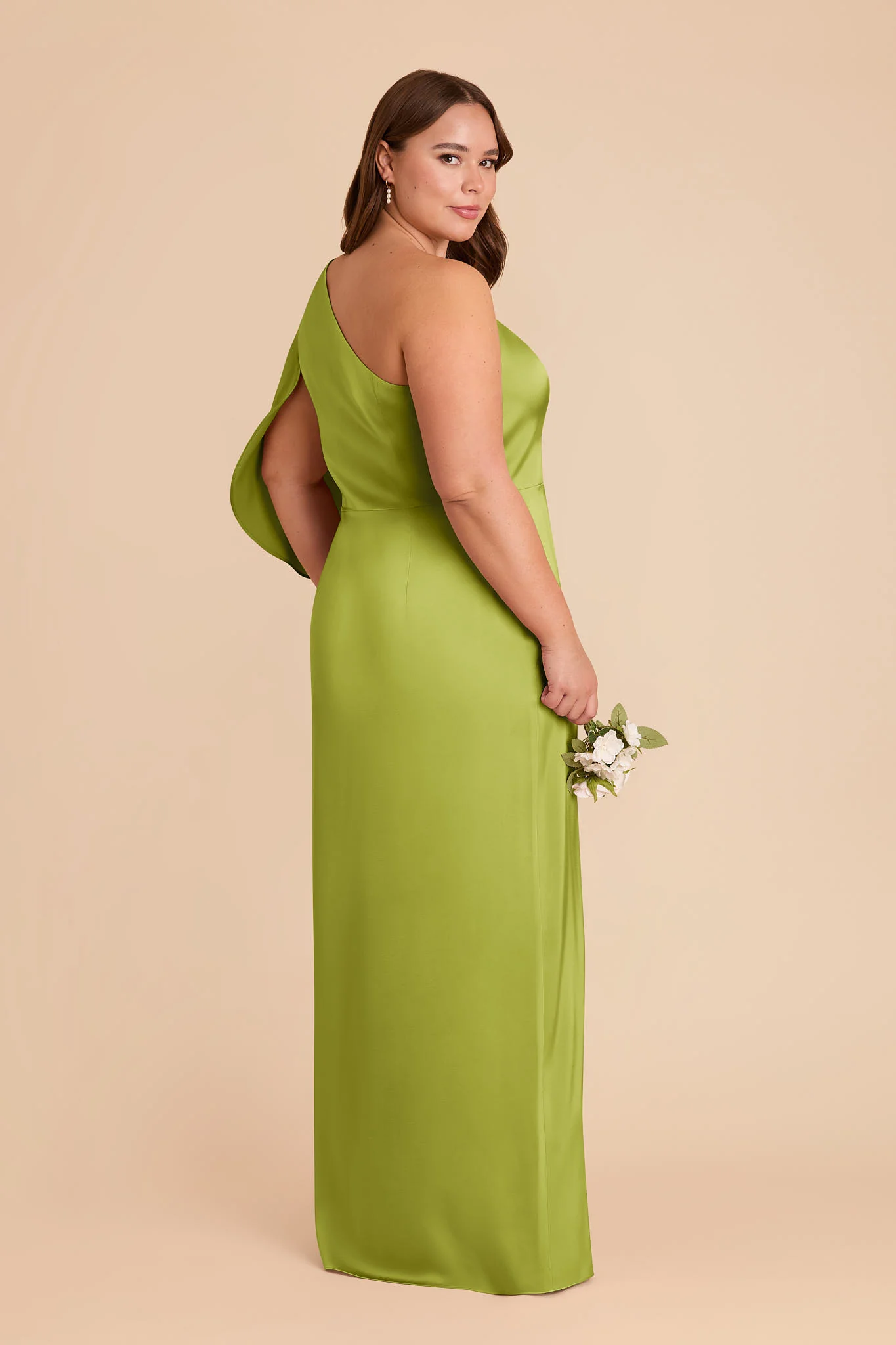 Christine Matte Satin Dress - Matcha - Image 7