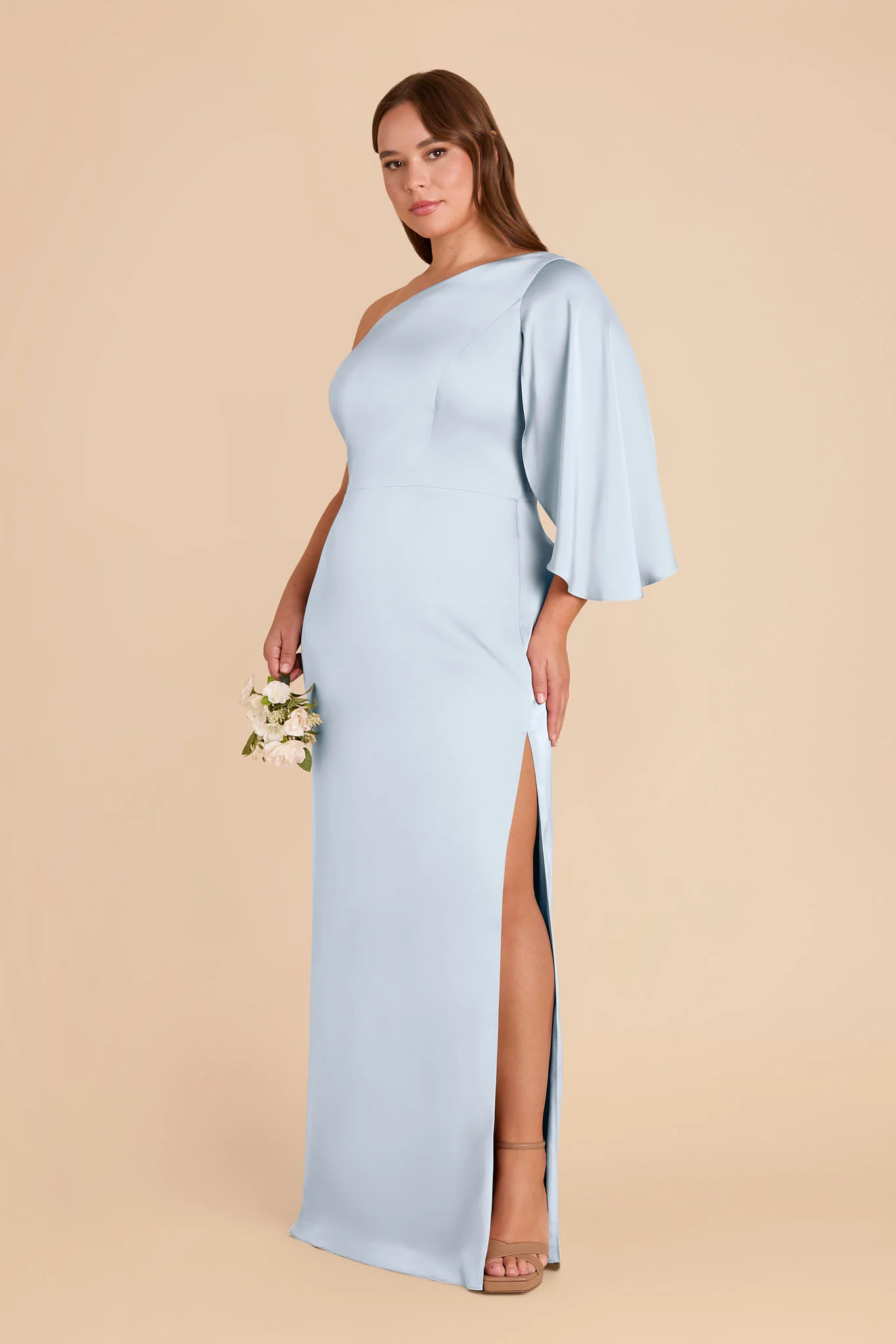 Christine Matte Satin Dress - Mist Blue - Image 8