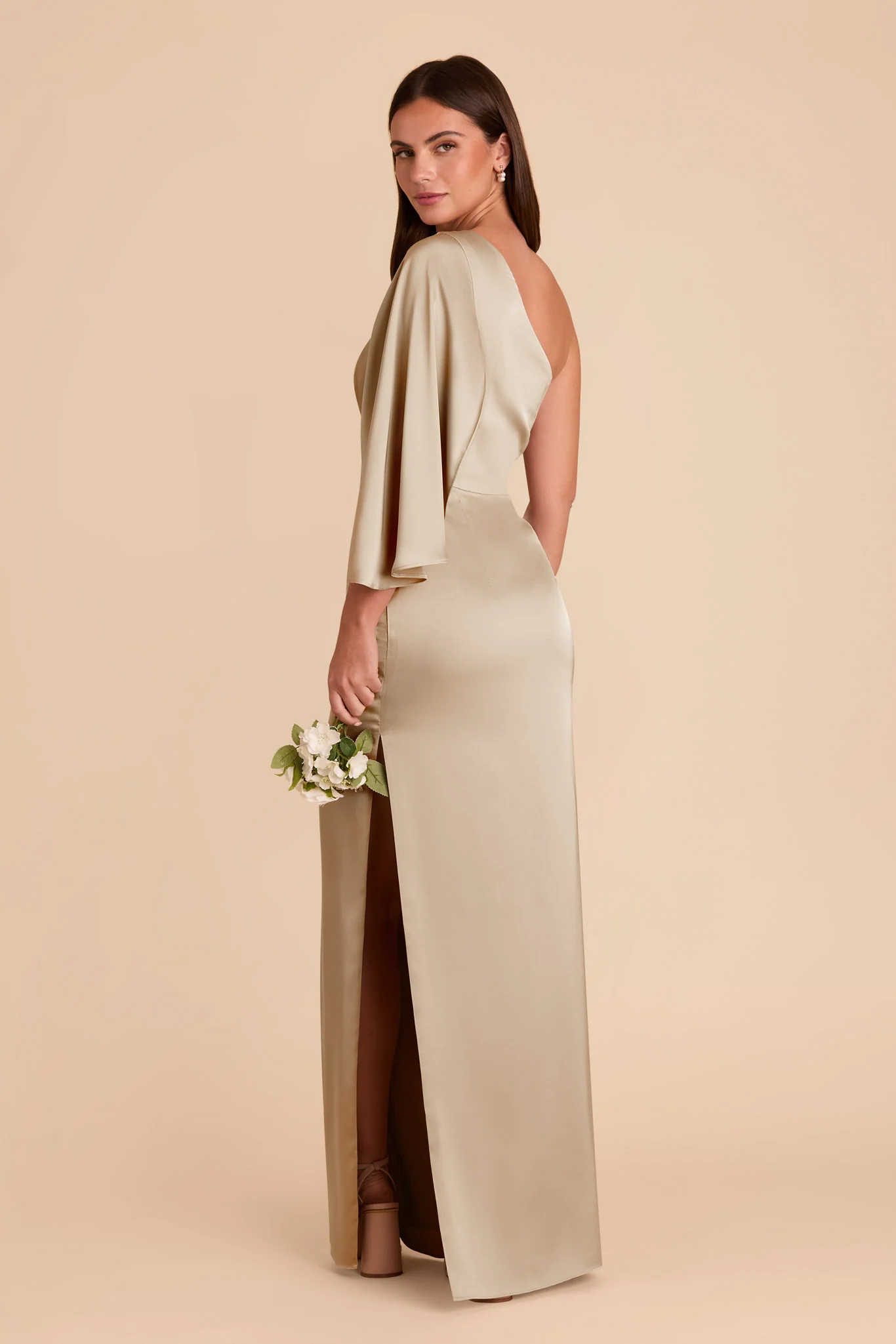 Christine Matte Satin Dress - Neutral Champagne - Image 5
