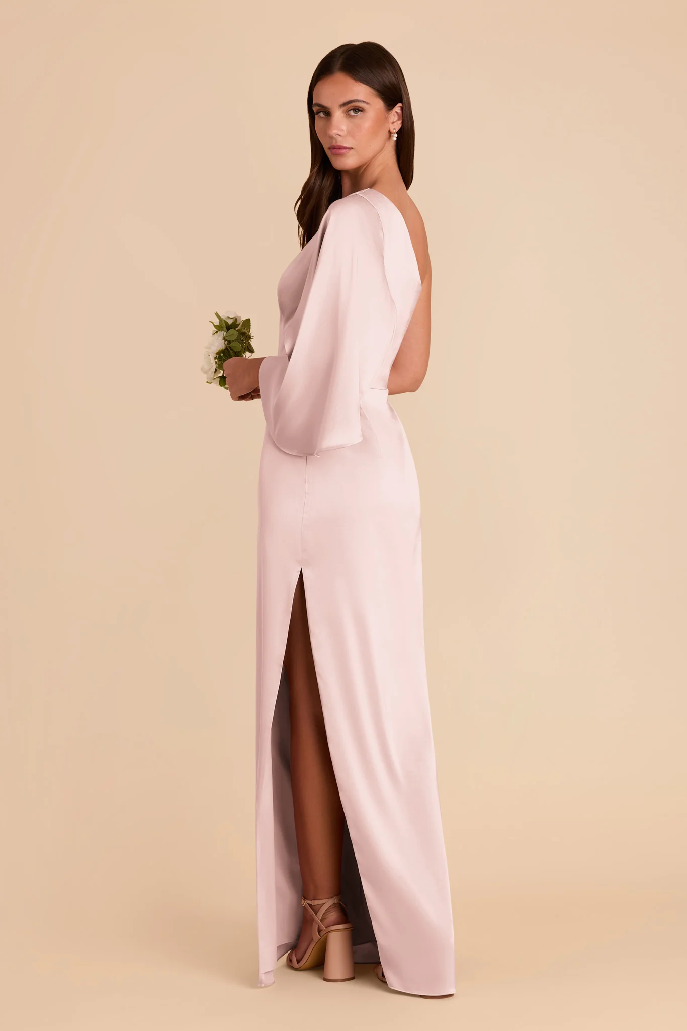 Christine Matte Satin Dress - Pale Blush - Image 5