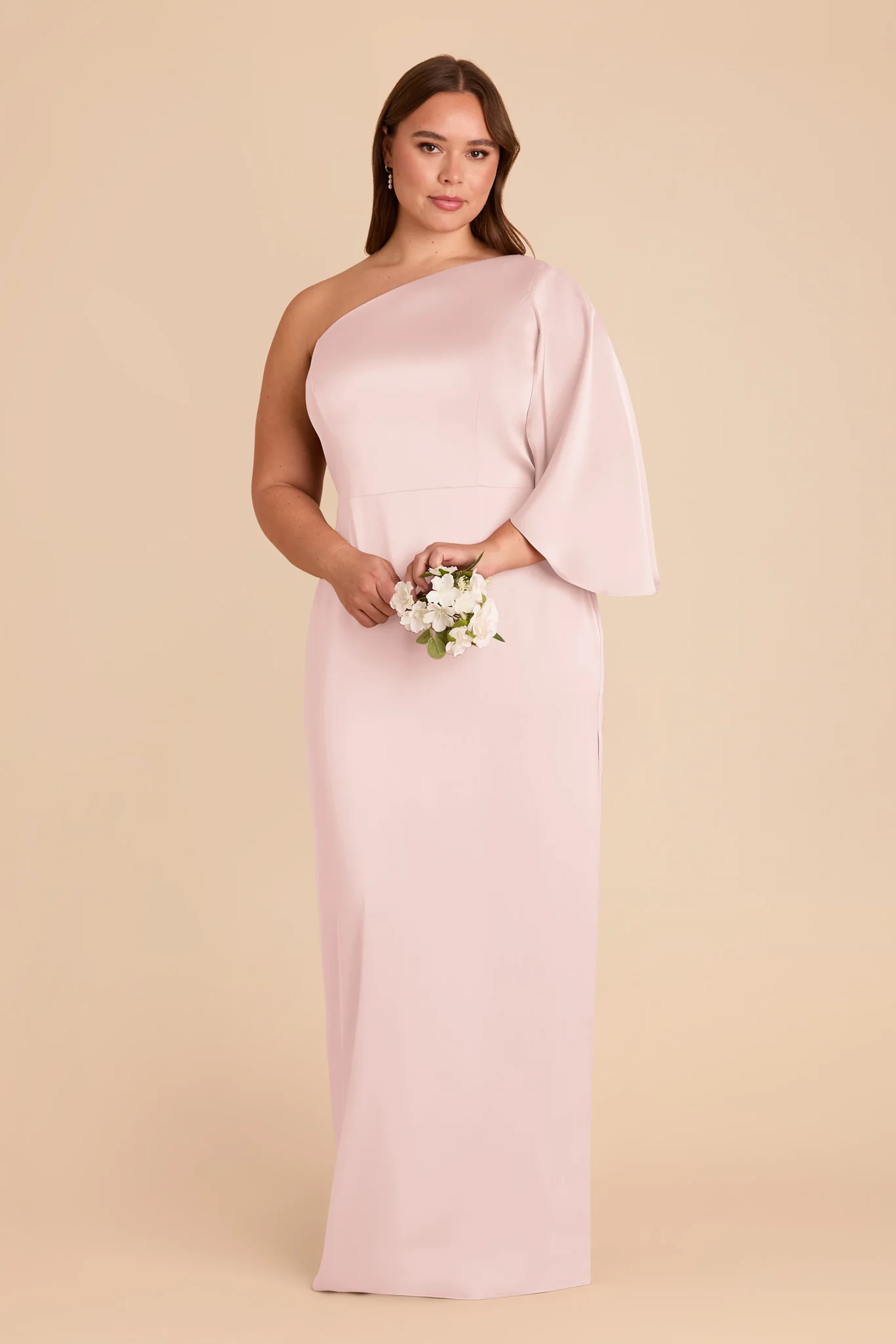 Christine Matte Satin Dress - Pale Blush - Image 7