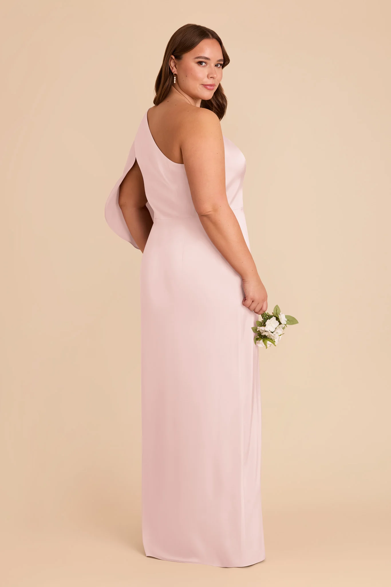 Christine Matte Satin Dress - Pale Blush - Image 9