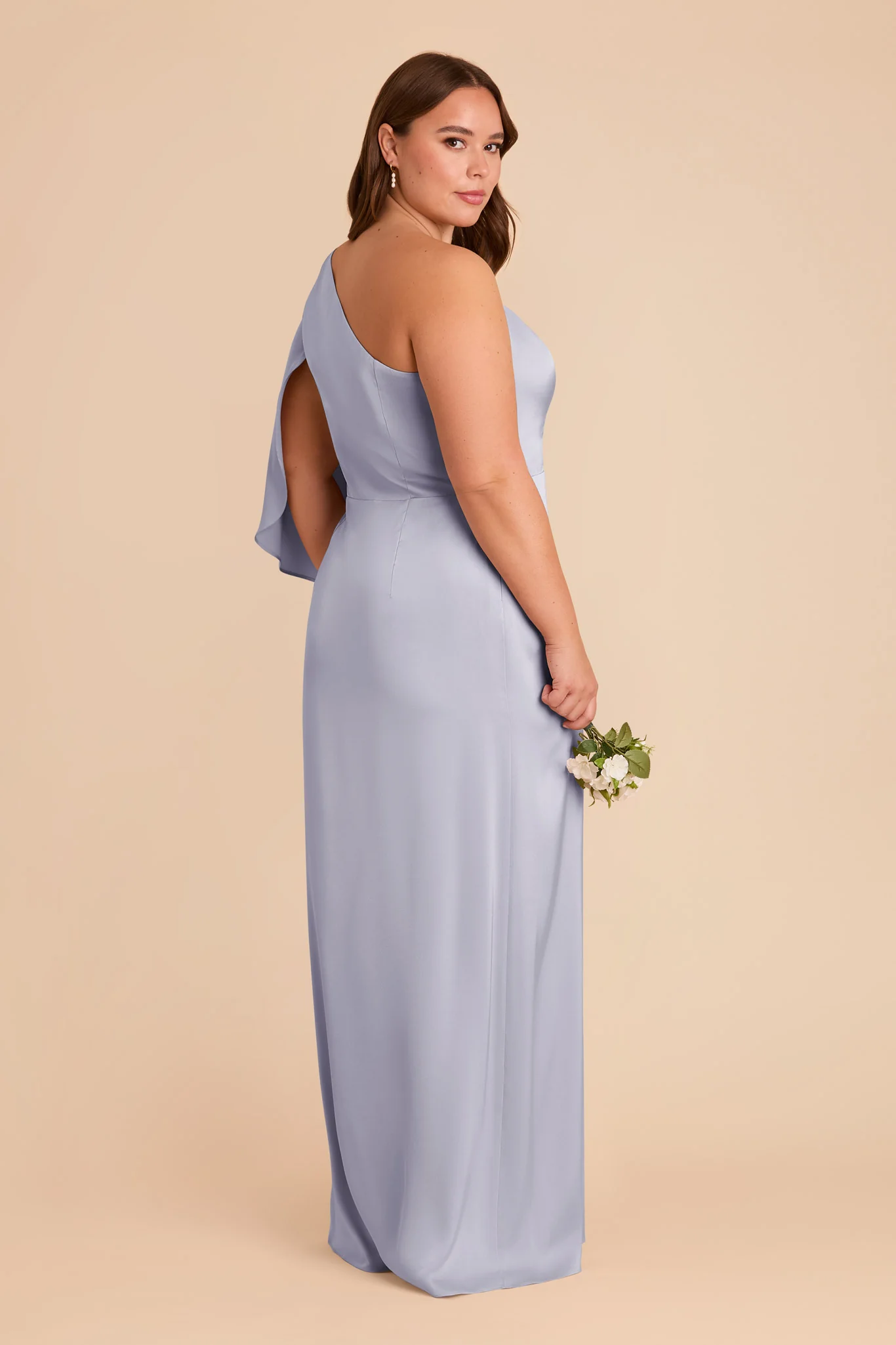 Christine Matte Satin Dress - Periwinkle Blue - Image 11