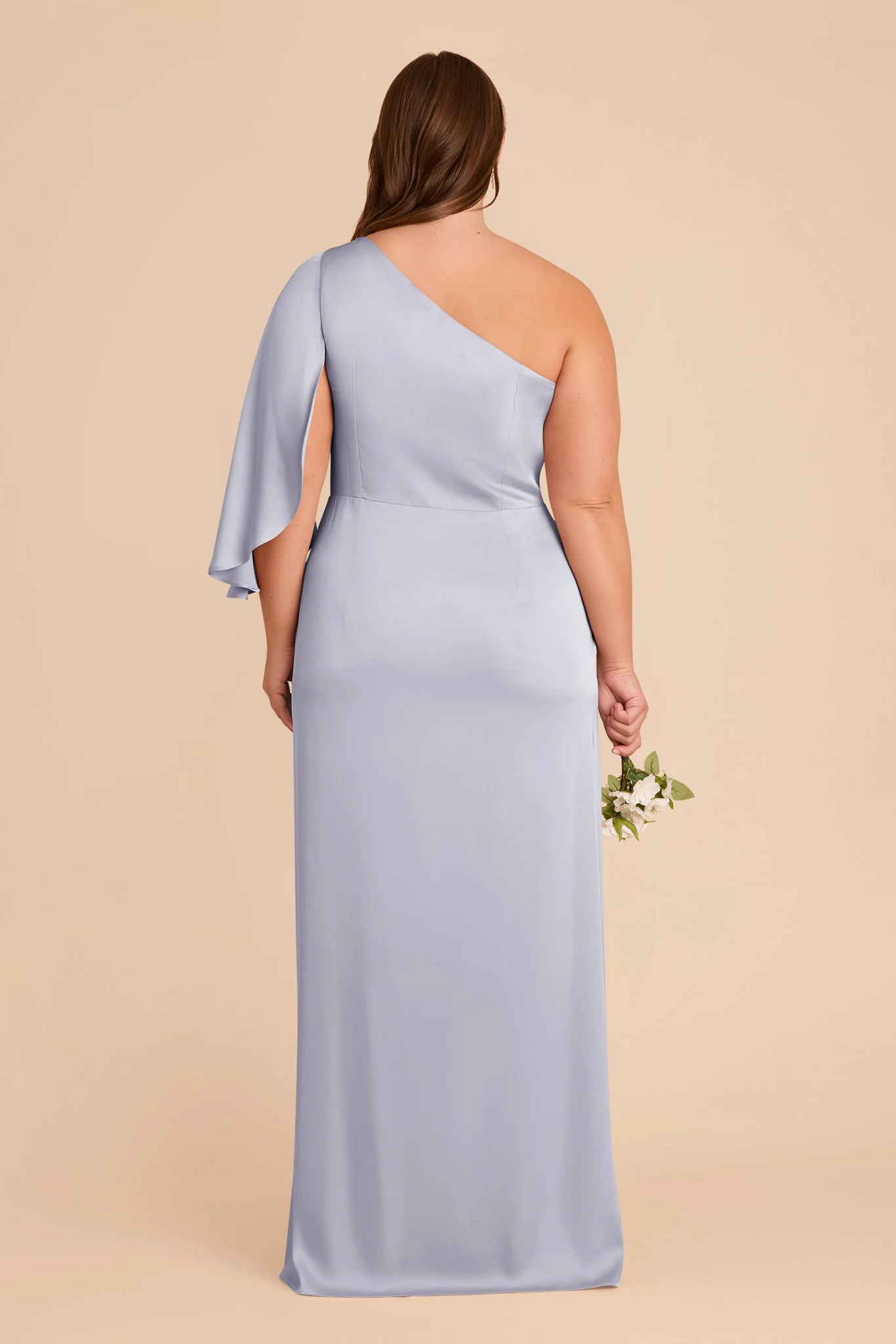 Christine Matte Satin Dress - Periwinkle Blue - Image 12