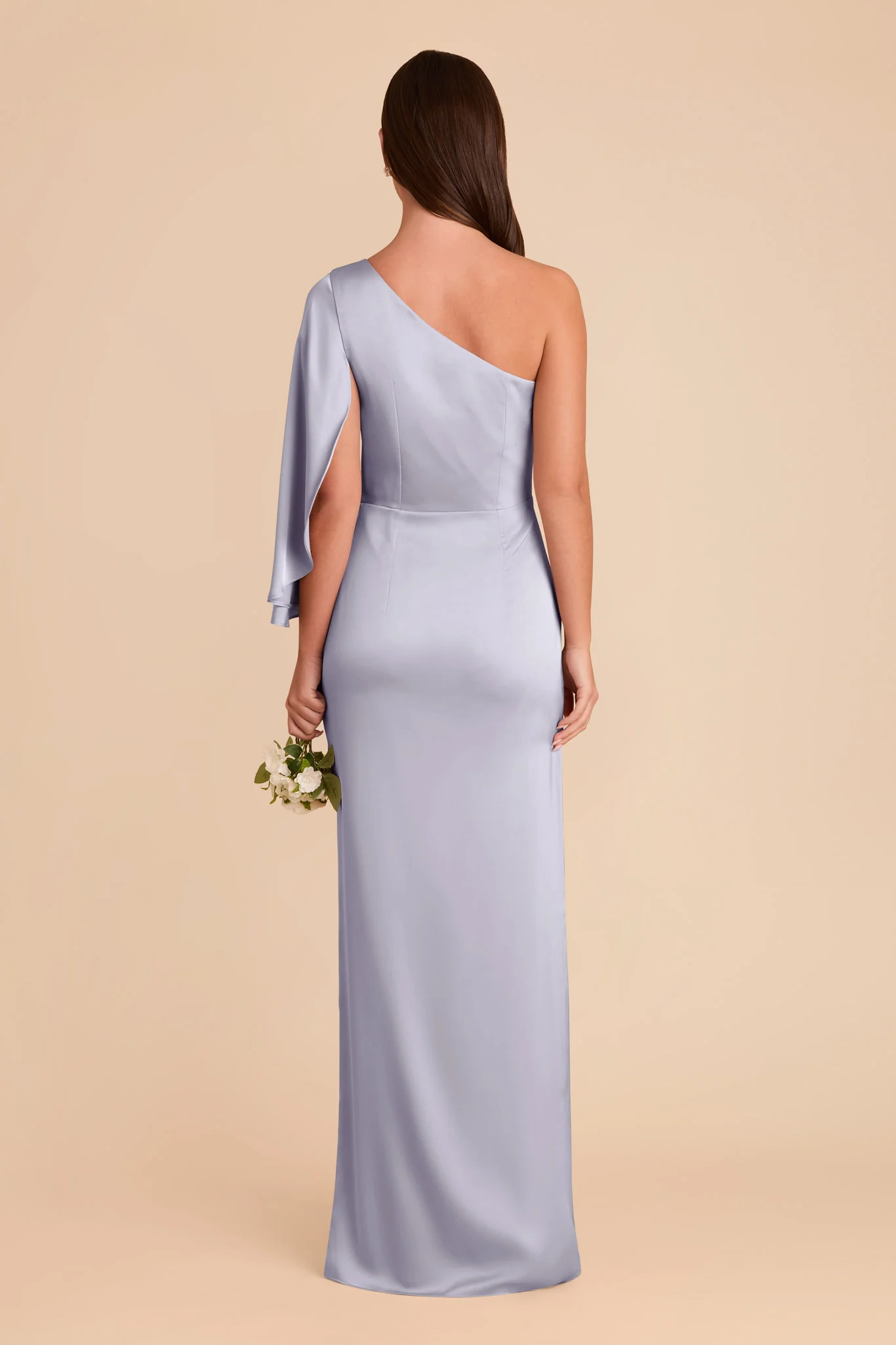 Christine Matte Satin Dress - Periwinkle Blue - Image 7