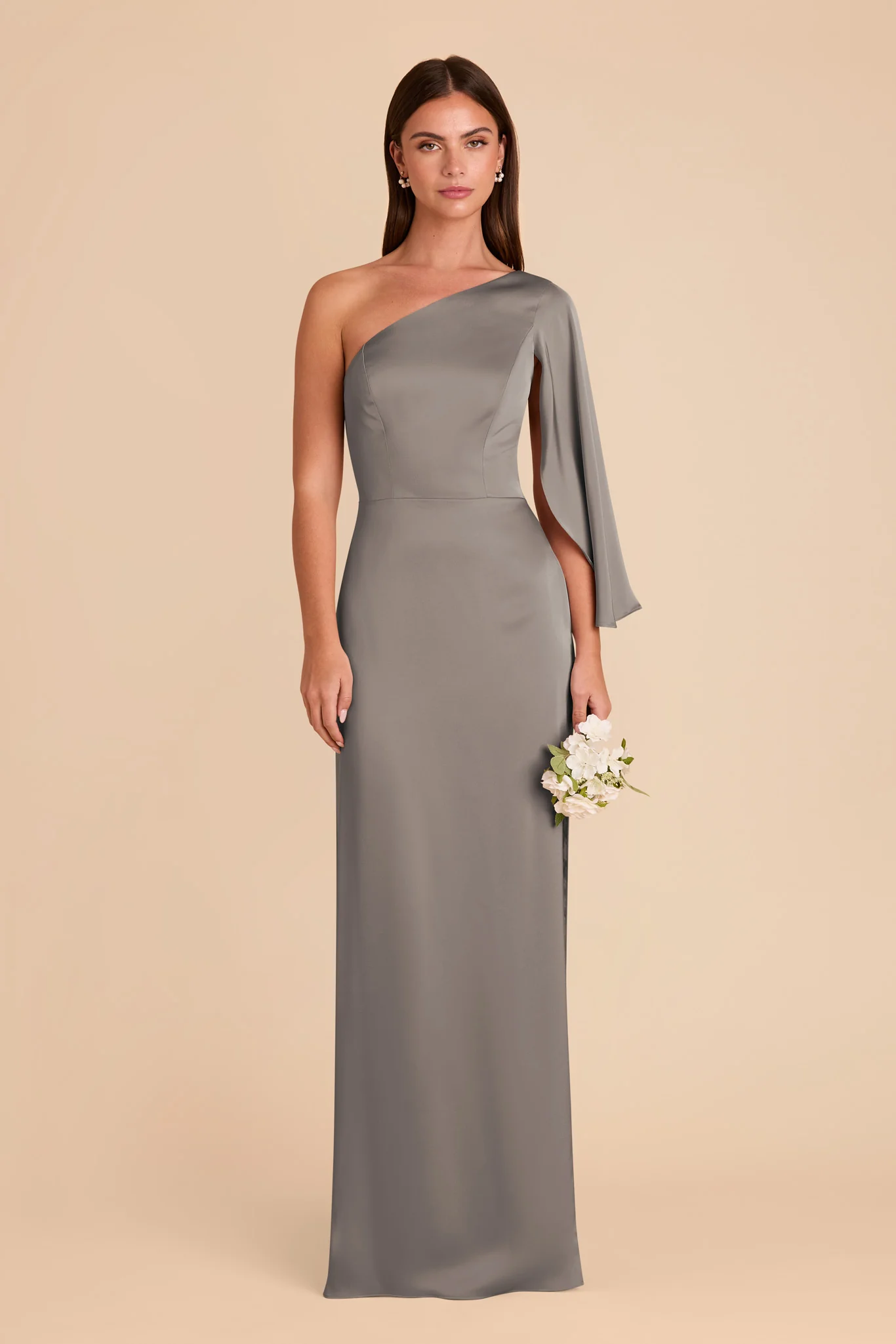 Christine Matte Satin Dress - Quartz
