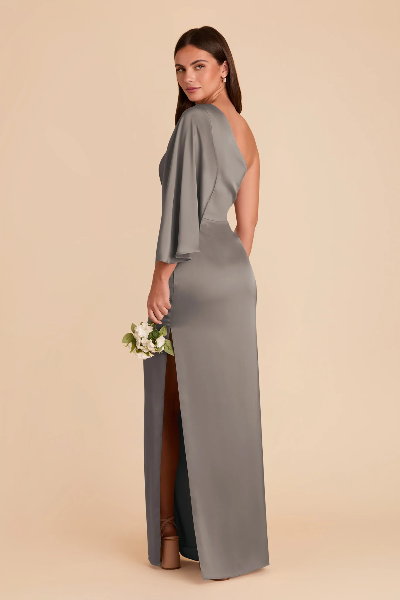 Christine Matte Satin Dress - Quartz - Image 5