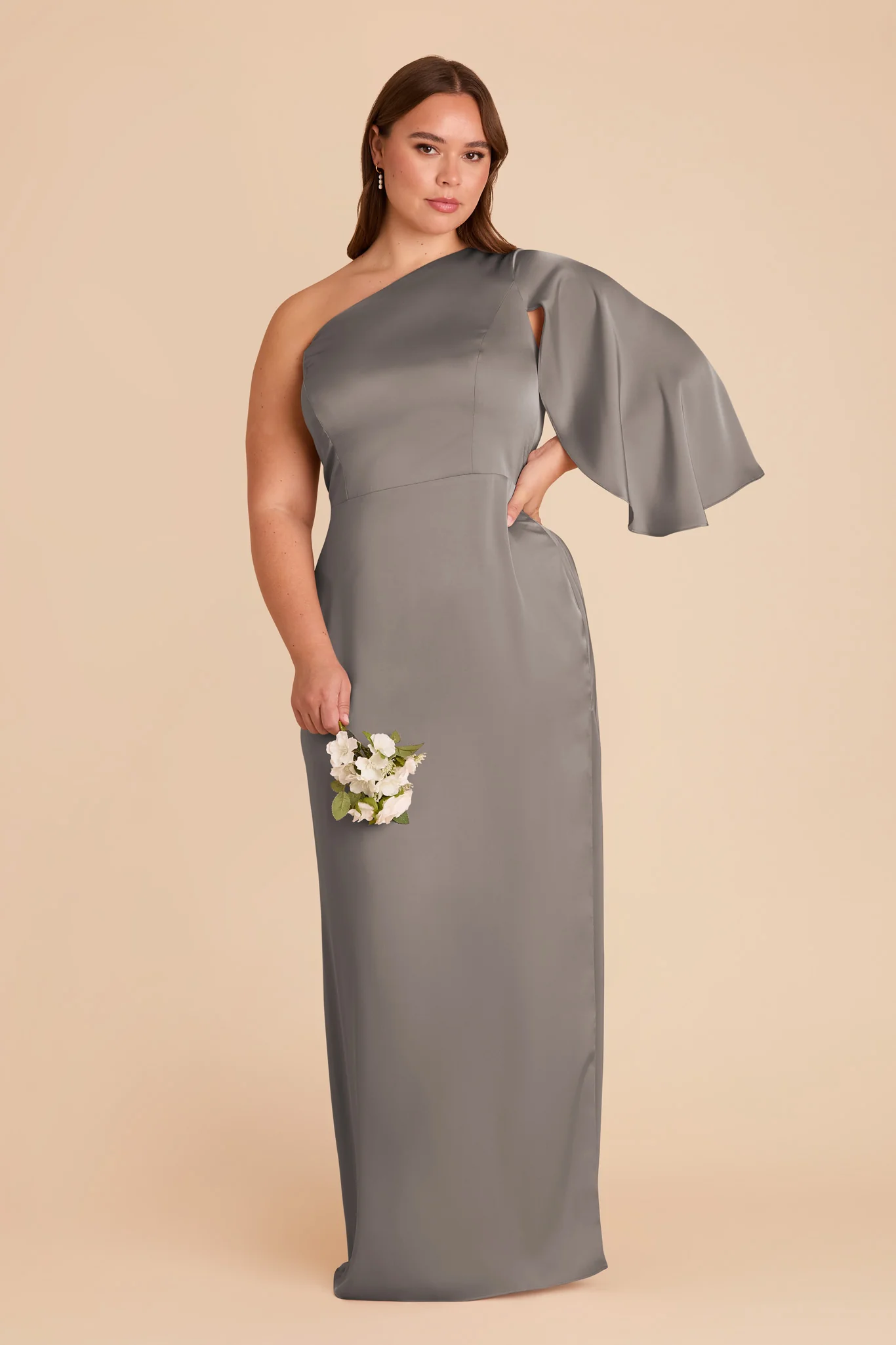 Christine Matte Satin Dress - Quartz - Image 8