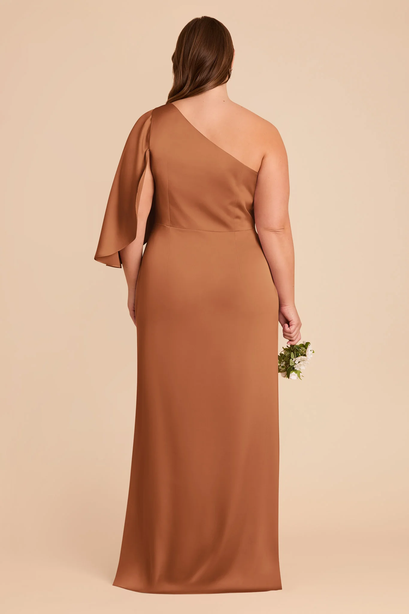 Christine Matte Satin Dress - Rust - Image 10