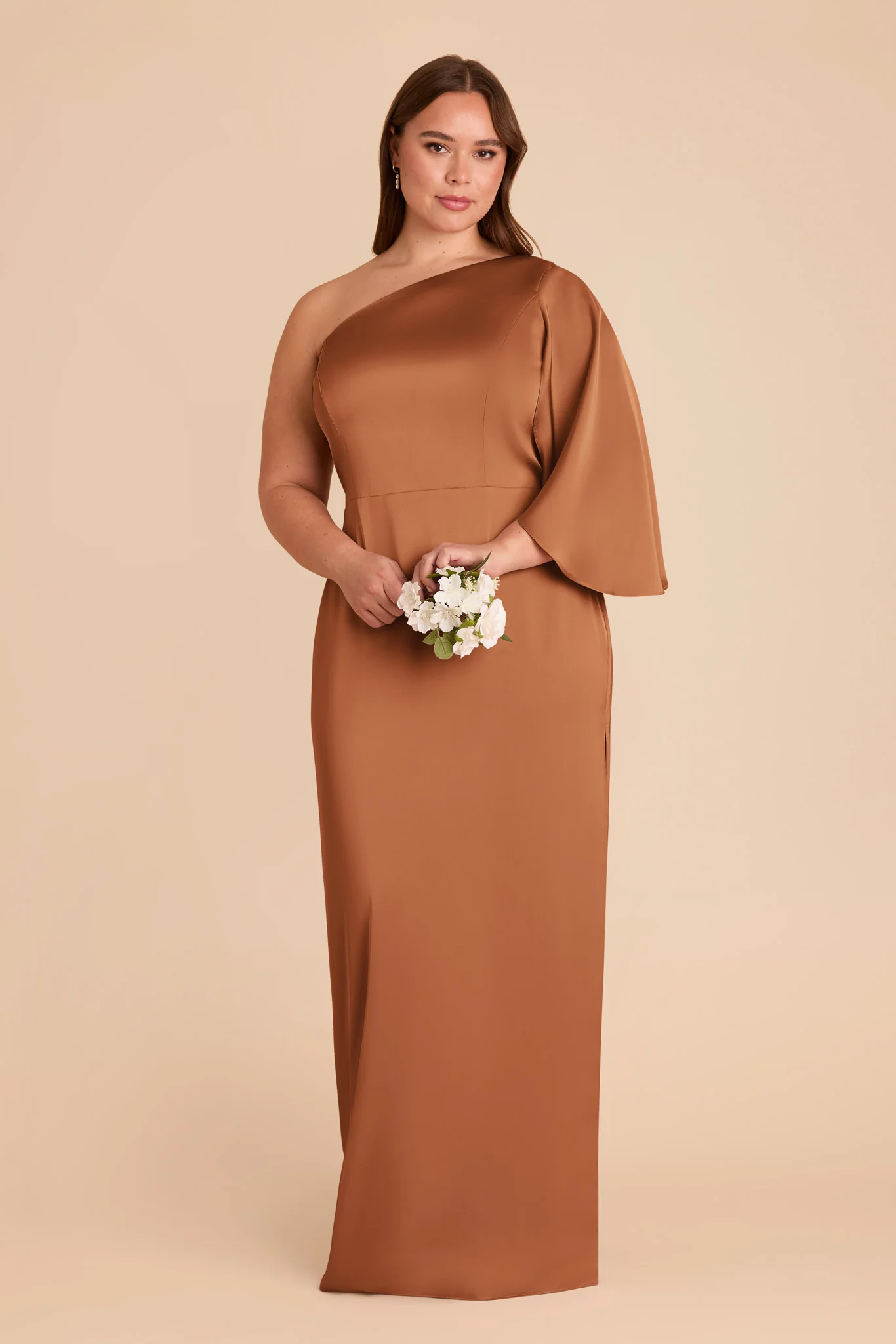 Christine Matte Satin Dress - Rust - Image 2