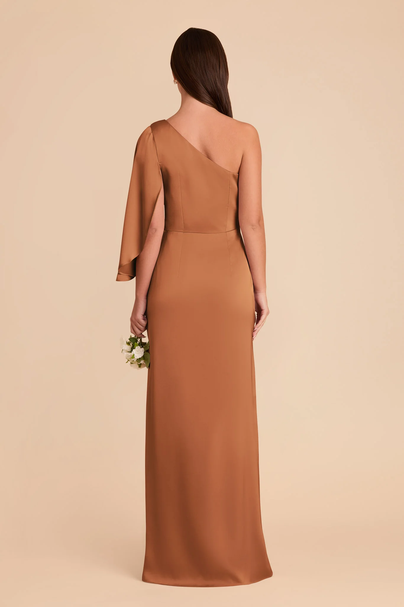 Christine Matte Satin Dress - Rust - Image 6