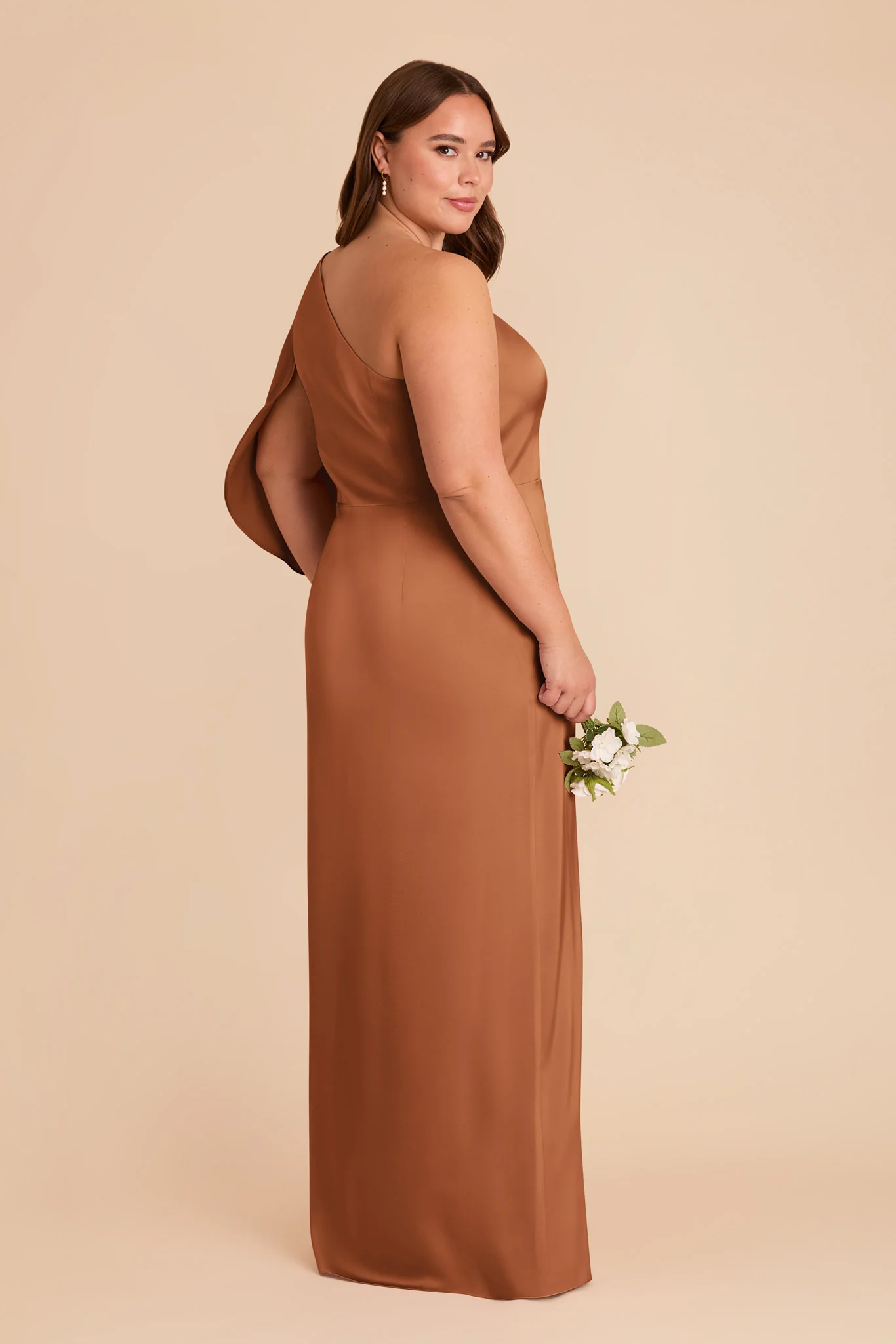 Christine Matte Satin Dress - Rust - Image 9